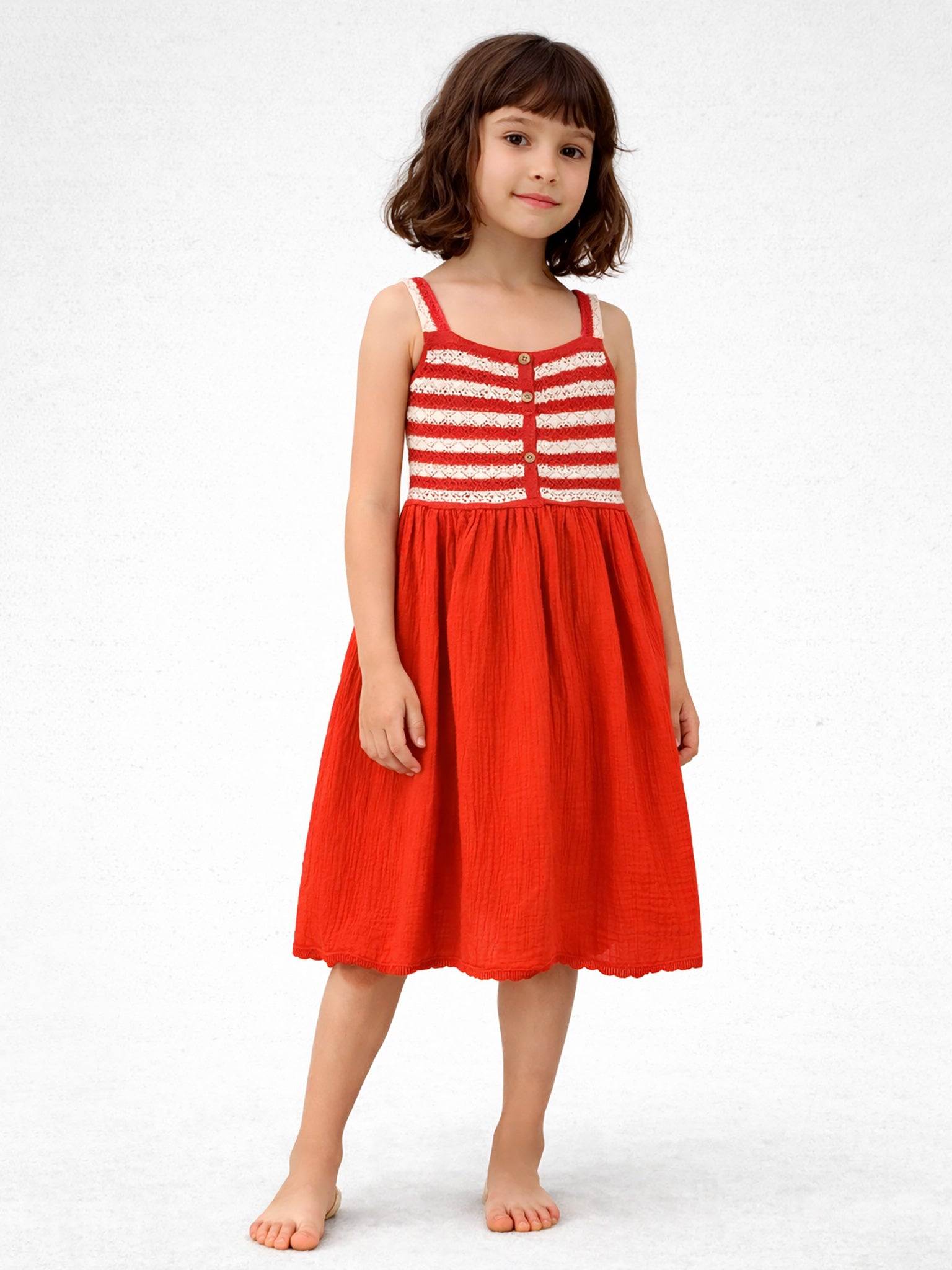 Παιδικό φόρεμα συνδυασμό υφασμάτων | 15-226304-7