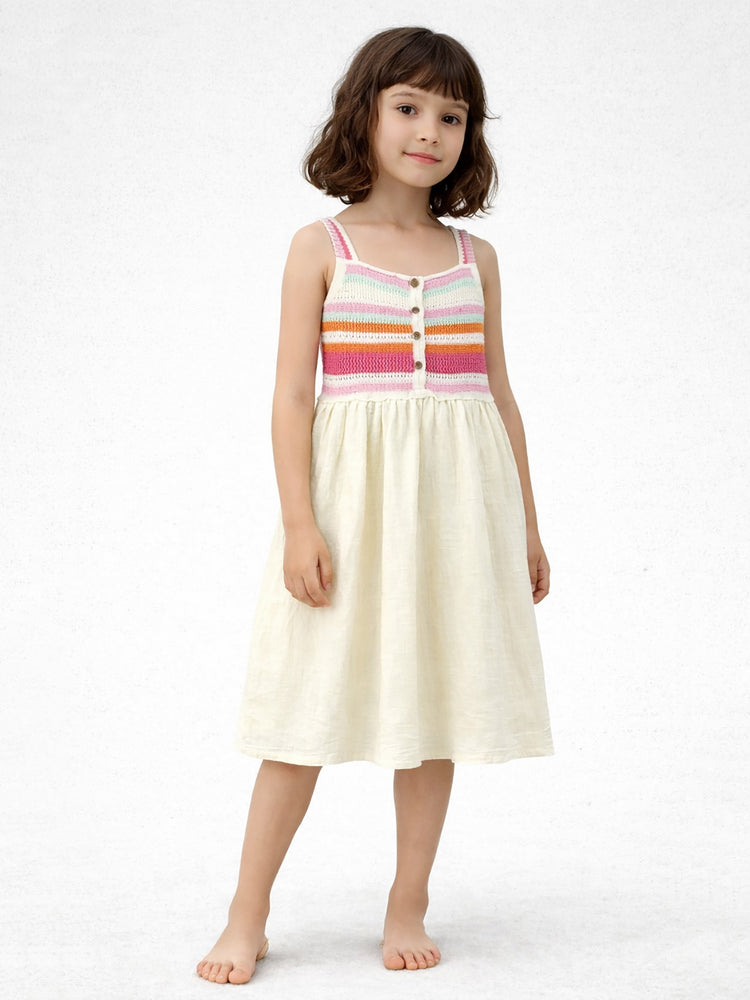 Παιδικό φόρεμα συνδυασμός υφασμάτων | 15-226301-7