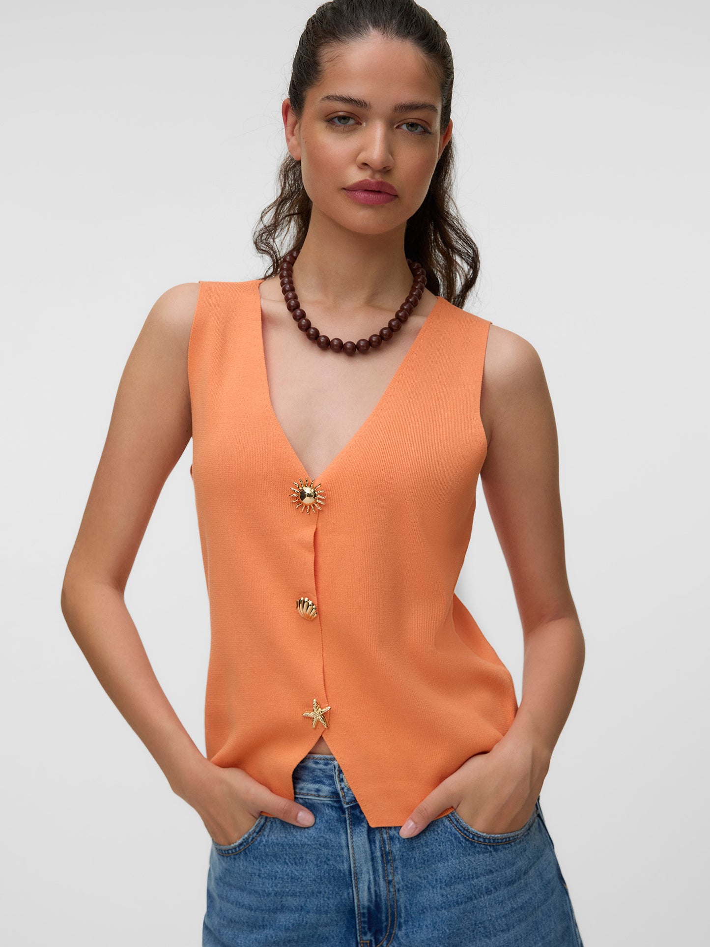 Γυναικείο top πλεκτό VMKYLIE SL VEST KNIT TOP EXP 10352563 | 10352563