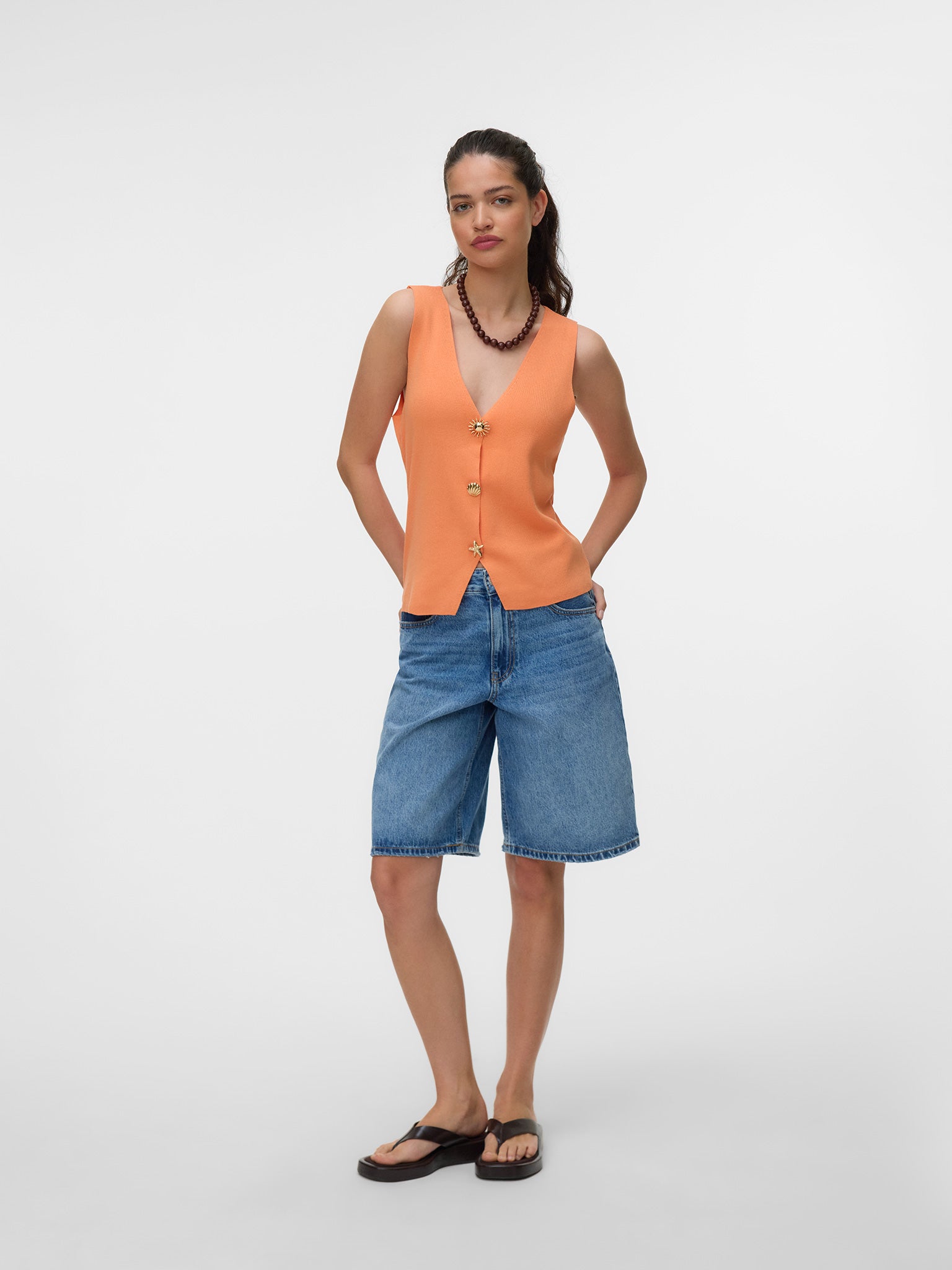Γυναικείο top πλεκτό VMKYLIE SL VEST KNIT TOP EXP 10352563 | 10352563
