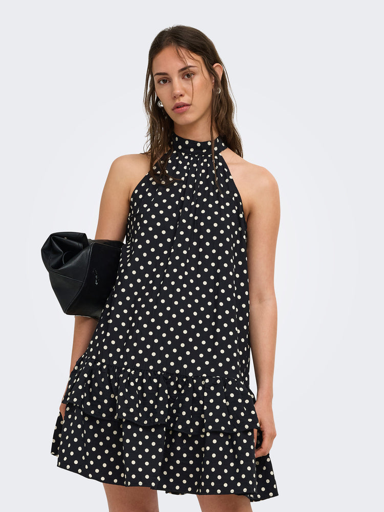 Γυναικείο φόρεμα πουά ONLZAZIE S/L SHORT FRILL DRESS 15385319 | 15385319
