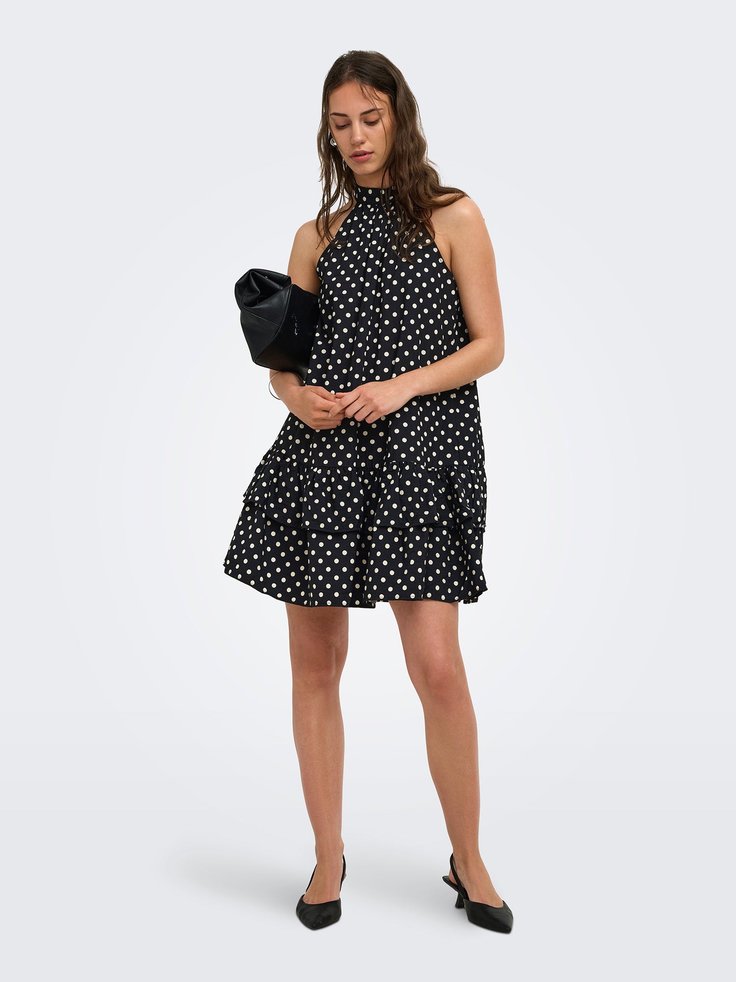 Γυναικείο φόρεμα πουά ONLZAZIE S/L SHORT FRILL DRESS 15385319 | 15385319