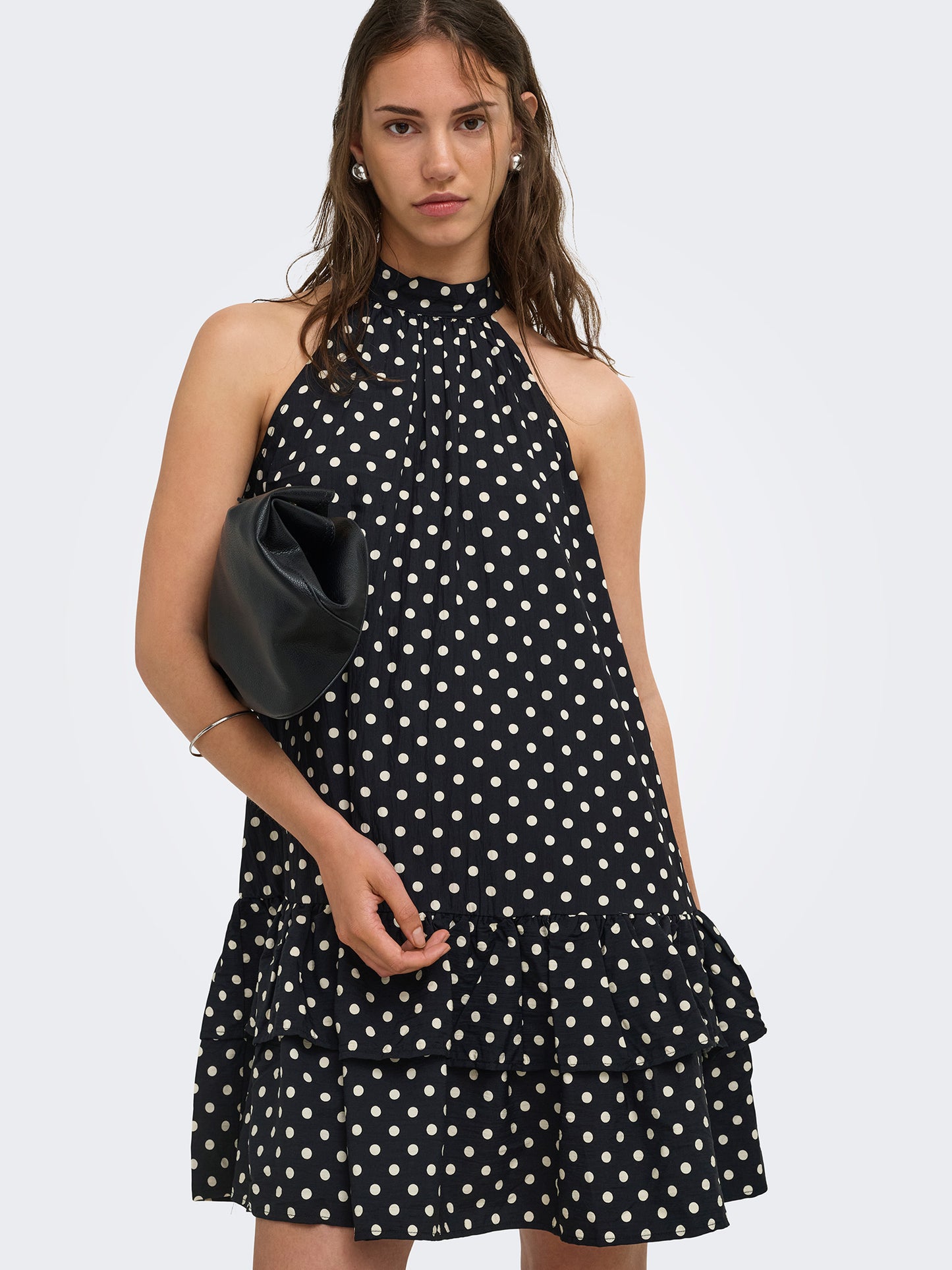 Γυναικείο φόρεμα πουά ONLZAZIE S/L SHORT FRILL DRESS 15385319 | 15385319