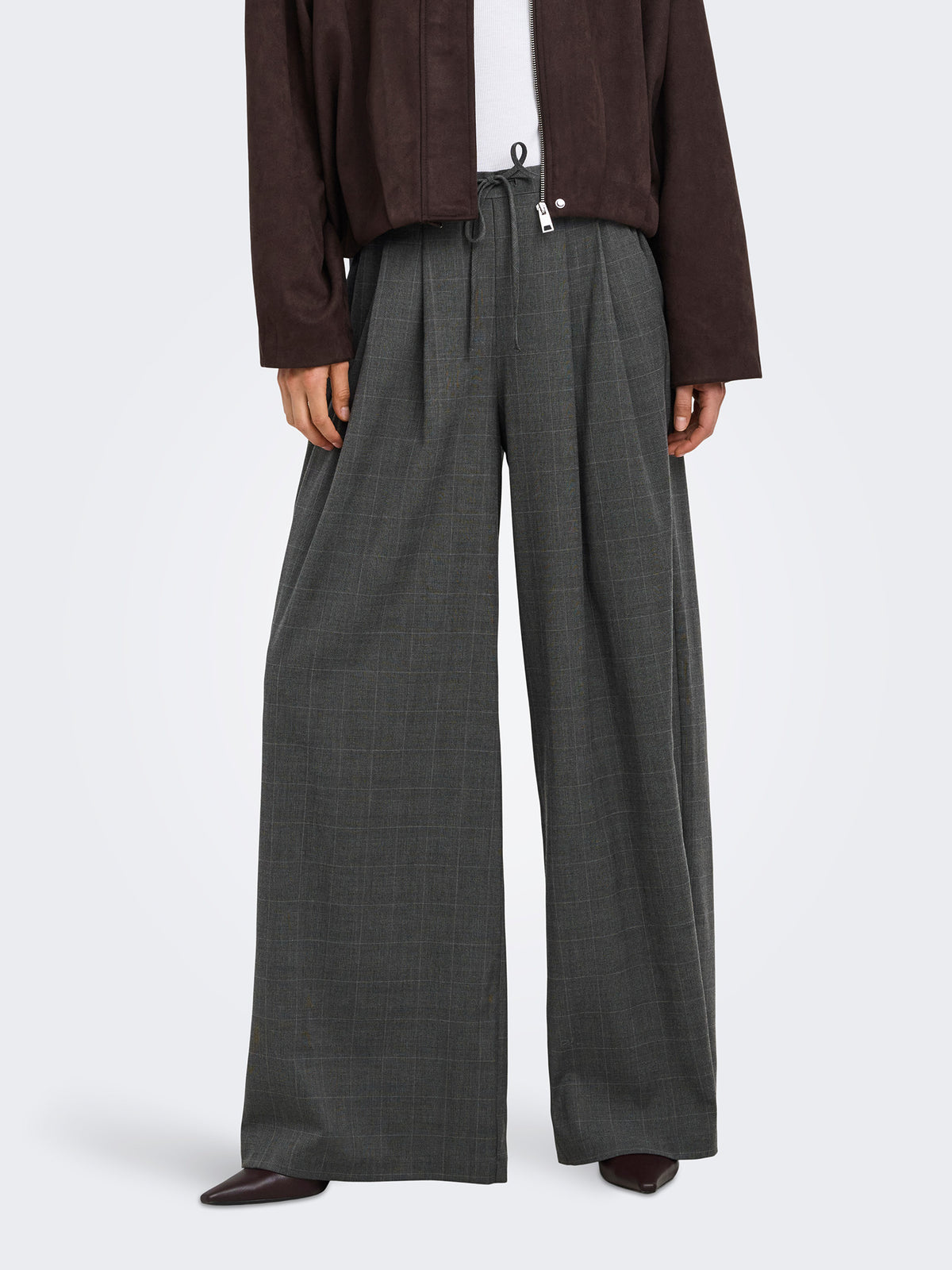 Γυναικείο παντελόνι καρό ONLENIA HW X-WIDE CHECK PANT 15376501 | 15376501