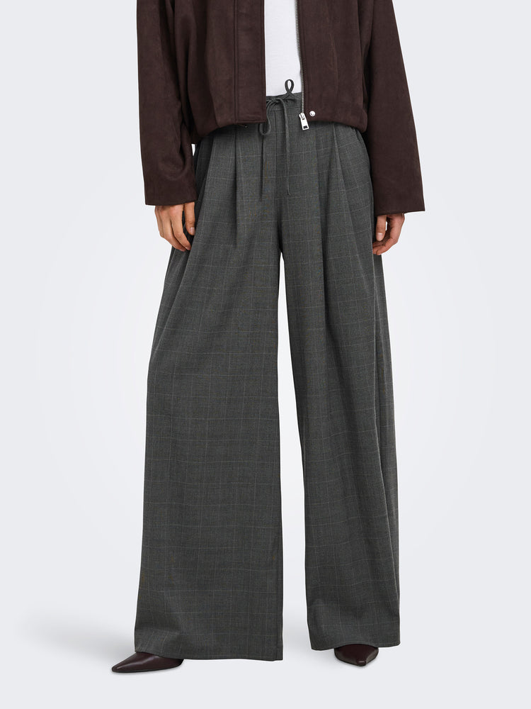 Γυναικείο παντελόνι καρό ONLENIA HW X-WIDE CHECK PANT 15376501 | 15376501