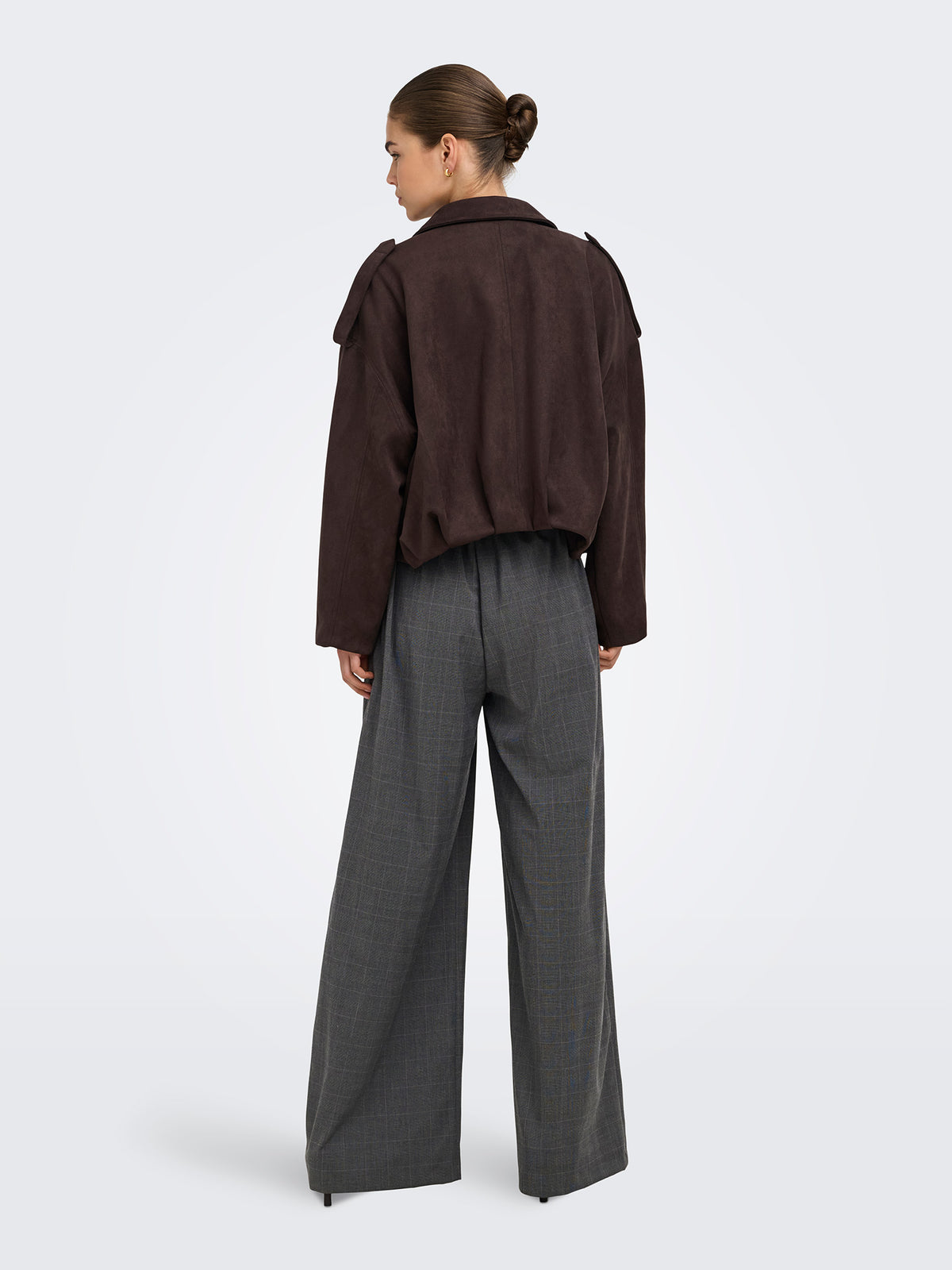Γυναικείο παντελόνι καρό ONLENIA HW X-WIDE CHECK PANT 15376501 | 15376501
