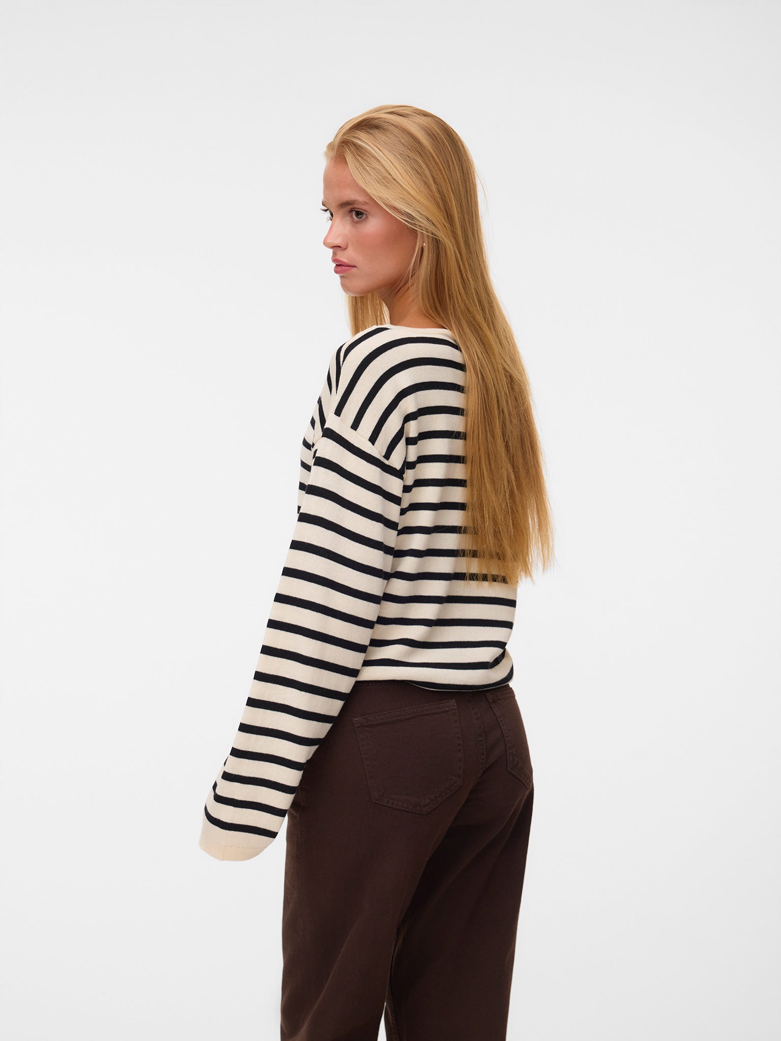 Γυναικεία μπλούζα πλεκτή ριγέ VMNOMA LS BOATNECK PULLOVER NOOS 10347970 | 10347970