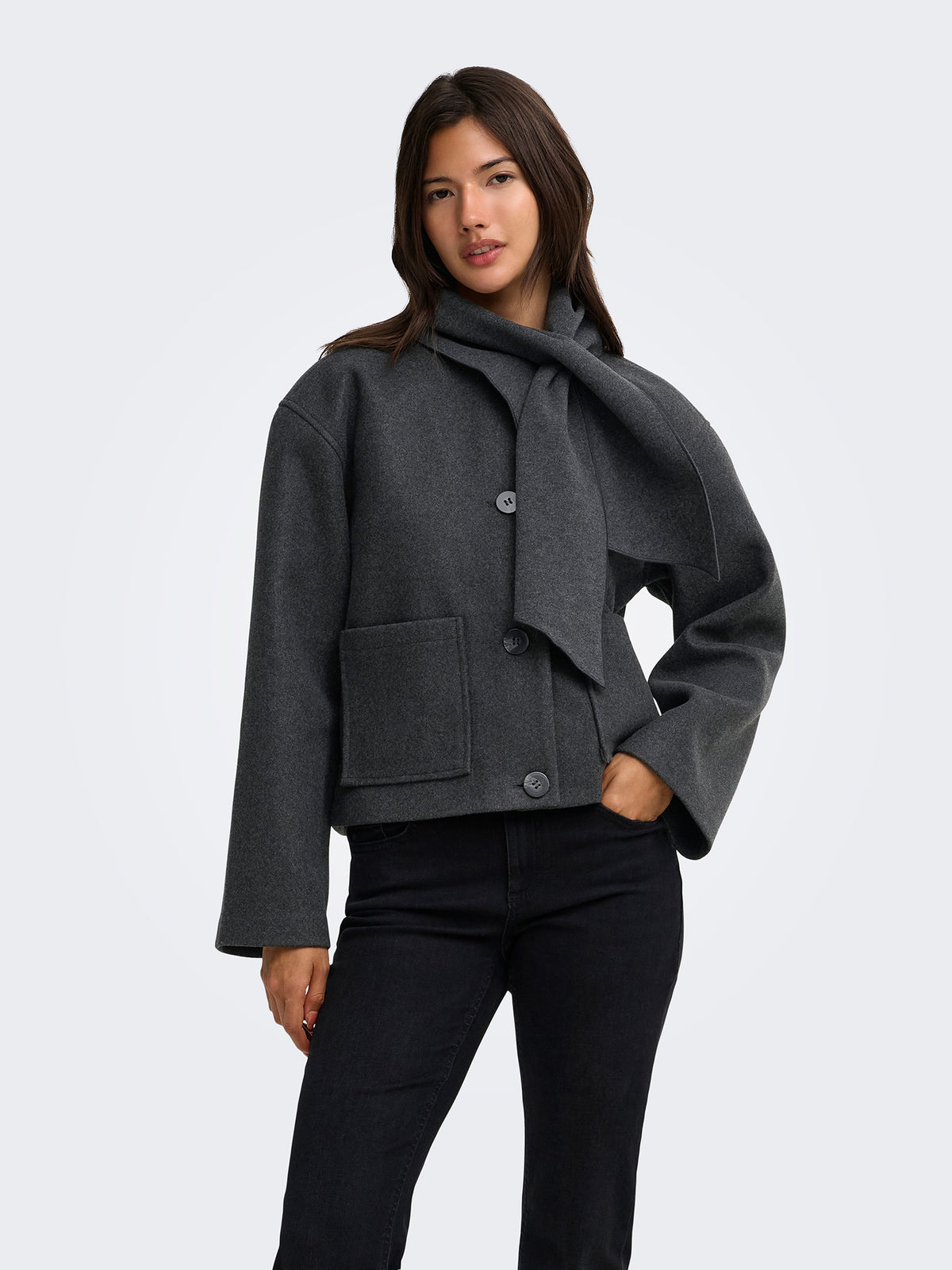 Γυναικείο τζάκετ με κασκόλ ONLCARRIE SCARF JACKET OTW 15382557 | 15382557