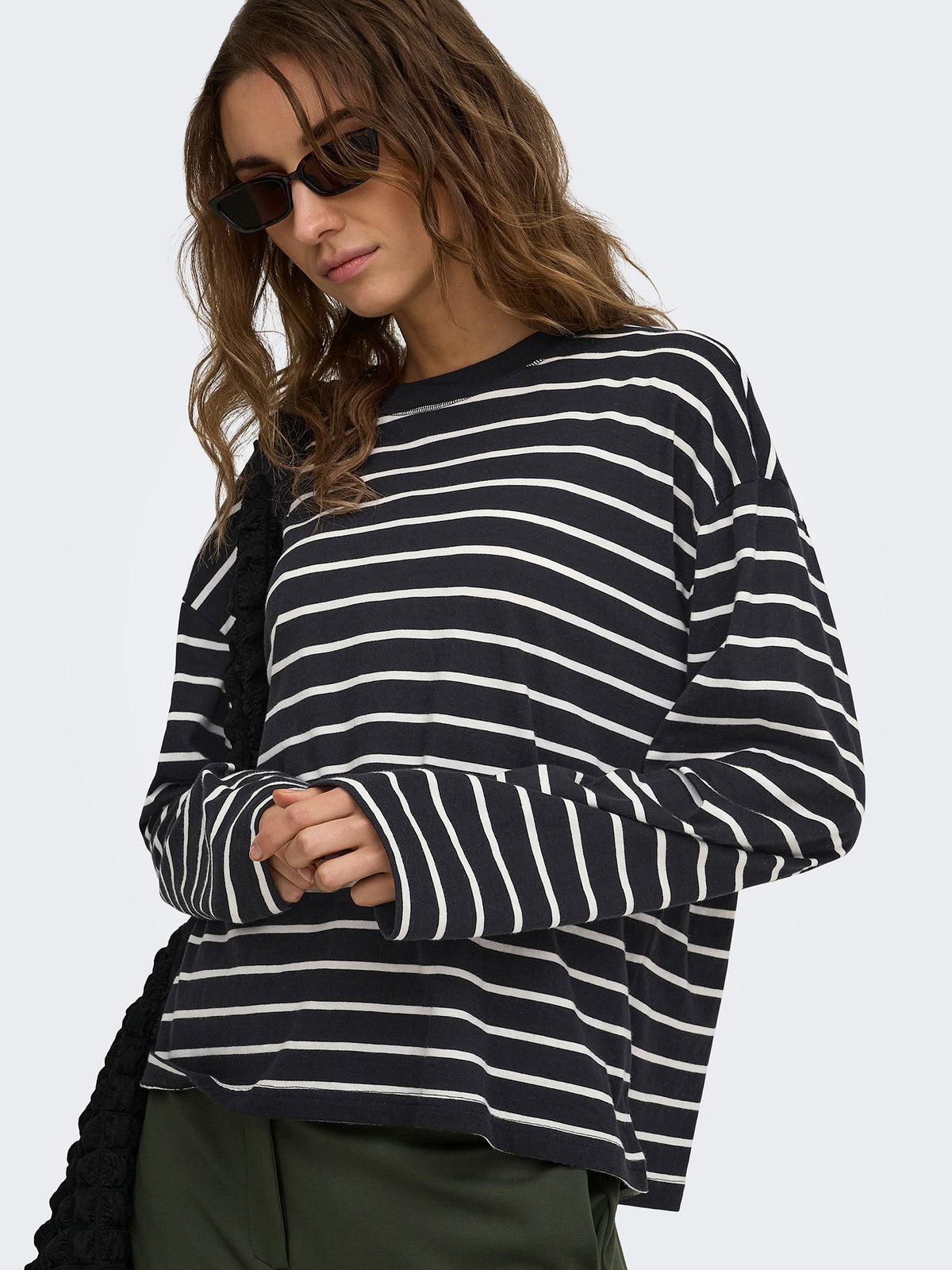 Γυναικεία μπλούζα ONLHAPPY L/S O-NECK STRIPE TEE JRS 15382466 | 15382466