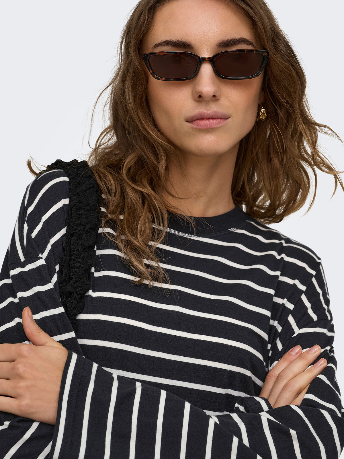 Γυναικεία μπλούζα ONLHAPPY L/S O-NECK STRIPE TEE JRS 15382466 | 15382466