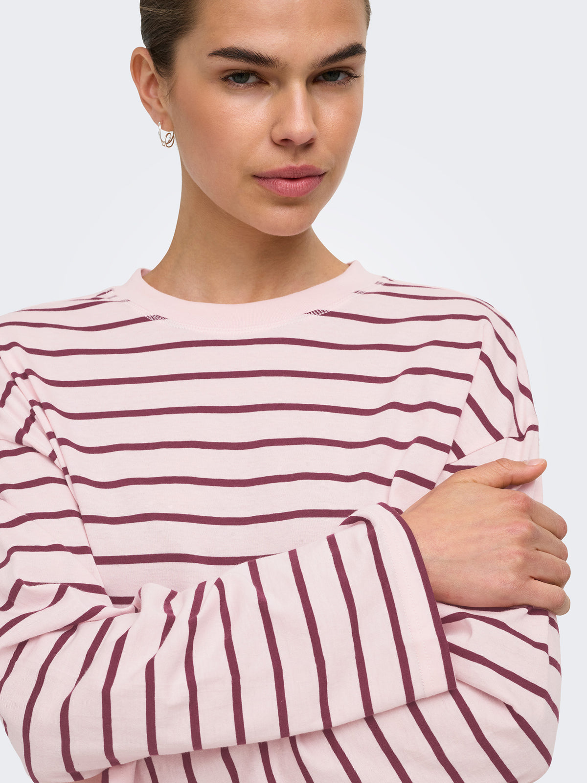 Γυναικεία μπλούζα ONLHAPPY L/S O-NECK STRIPE TEE JRS 15382466 | 15382466