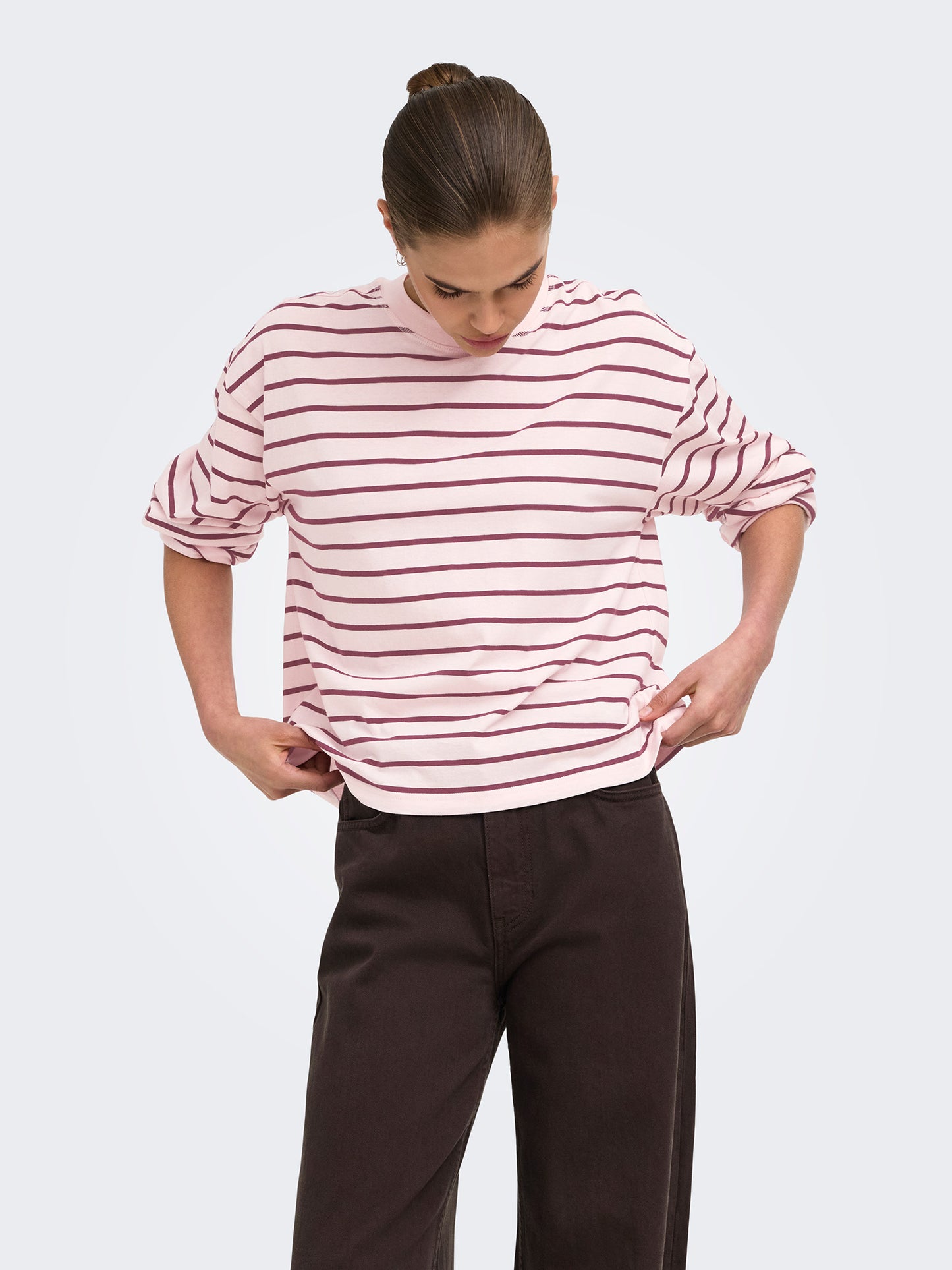 Γυναικεία μπλούζα ONLHAPPY L/S O-NECK STRIPE TEE JRS 15382466 | 15382466