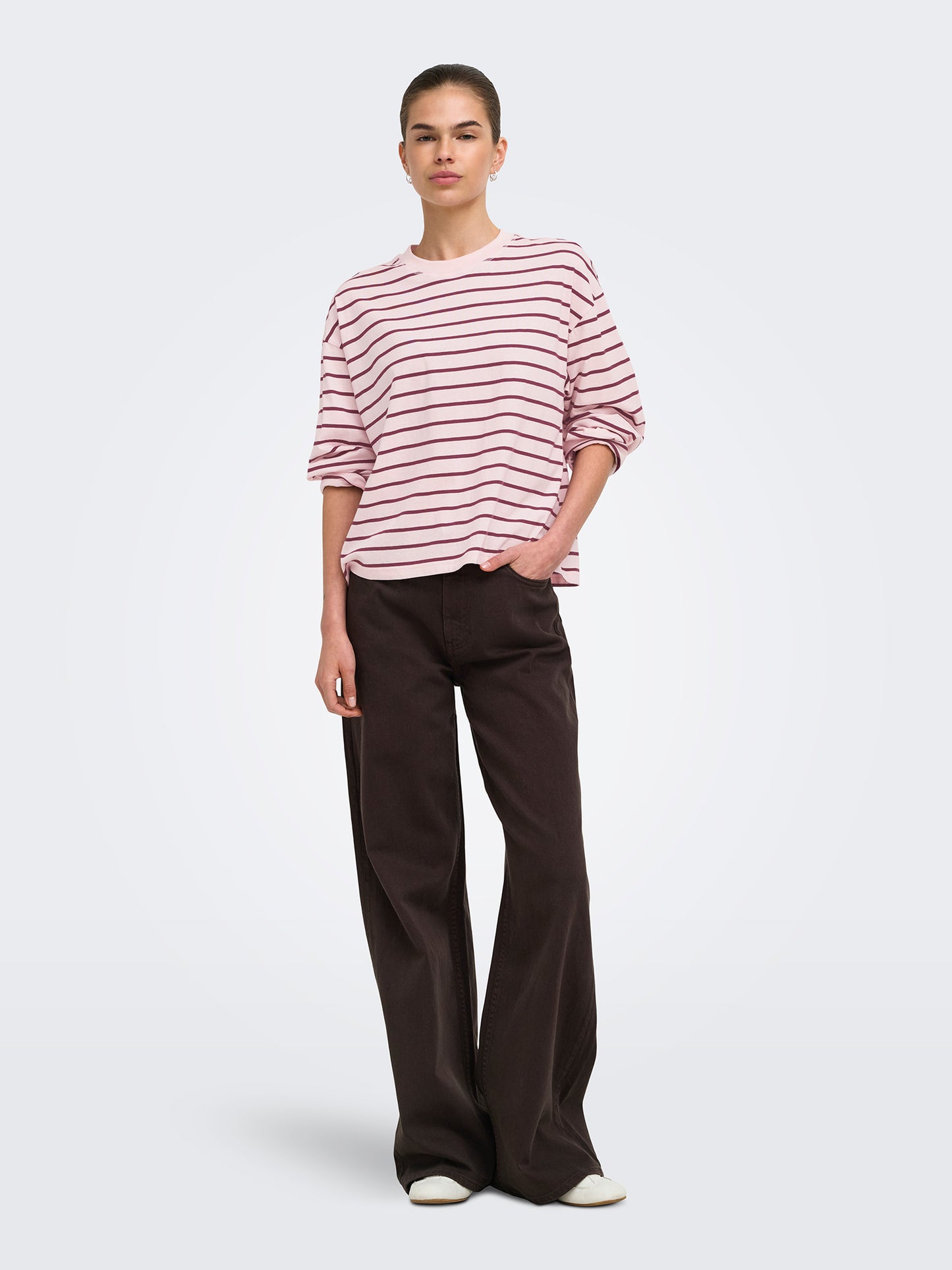 Γυναικεία μπλούζα ONLHAPPY L/S O-NECK STRIPE TEE JRS 15382466 | 15382466