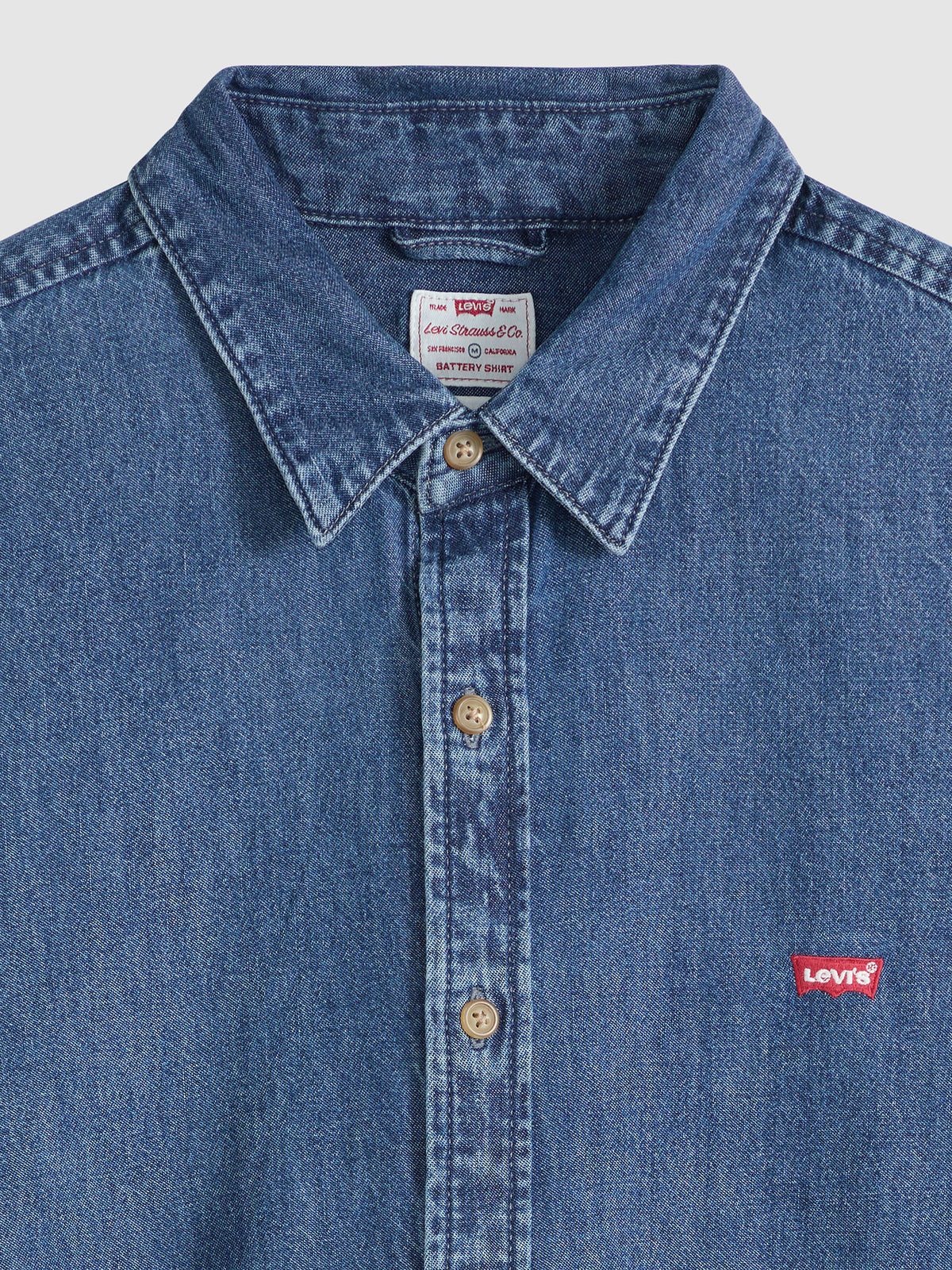 Ανδρικό πουκάμισο τζιν medium blue 0085A0000 | 0085A0000