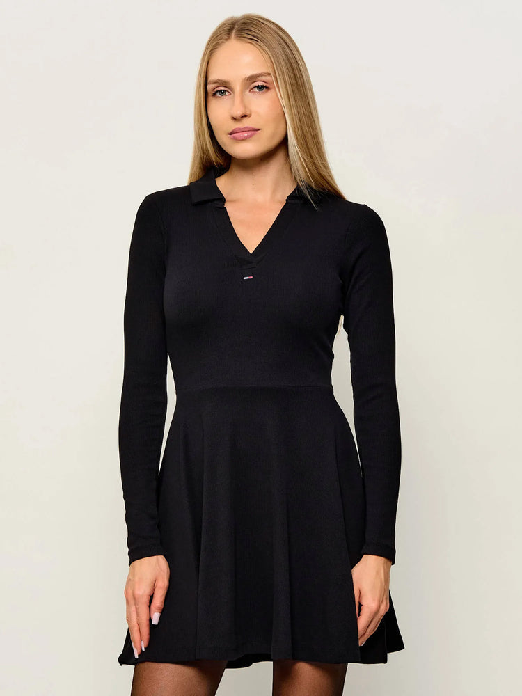 Γυναικείο φόρεμα ριπ TJW RIB FIT & FLARE POLO DRESS DW0DW23321BDS | DW0DW23321BDS