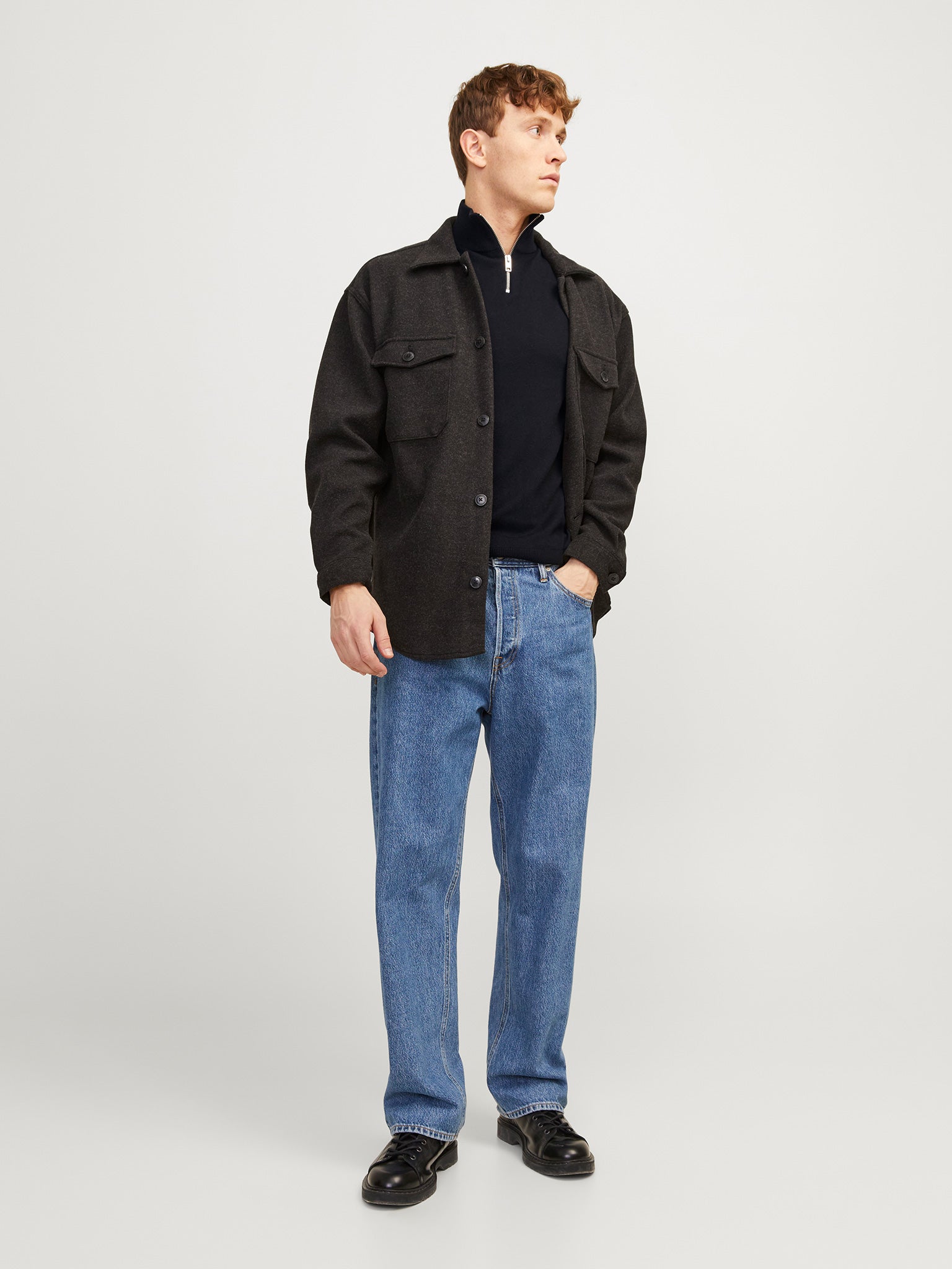 Ανδρική μπλούζα πλεκτή JJEEMIL KNIT HALF ZIP NOOS 12189339 | 12189339