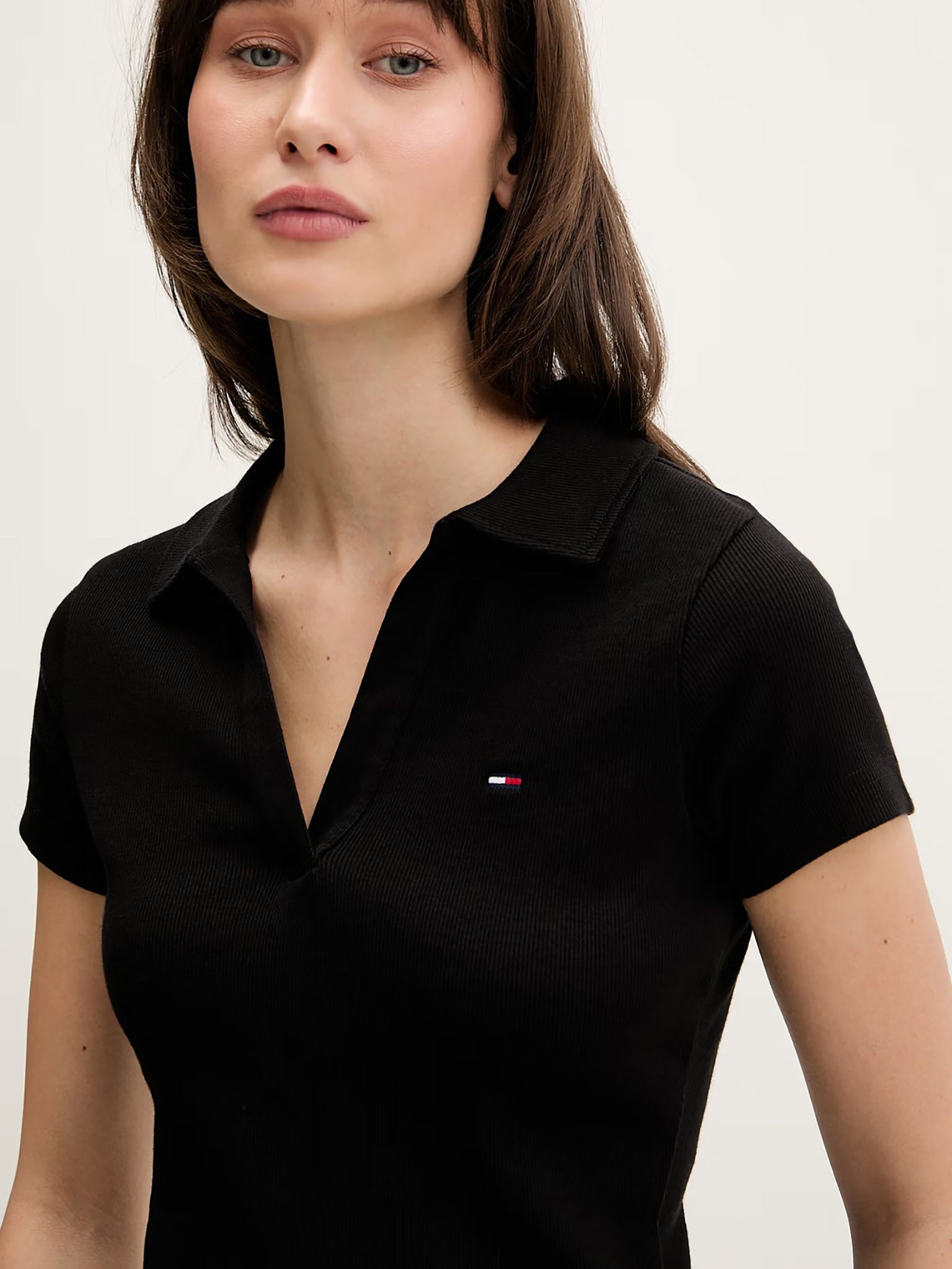 Γυναικεία μπλούζα polo TJW SLIM SH RIB POLO DW0DW22326BDS | DW0DW22326BDS