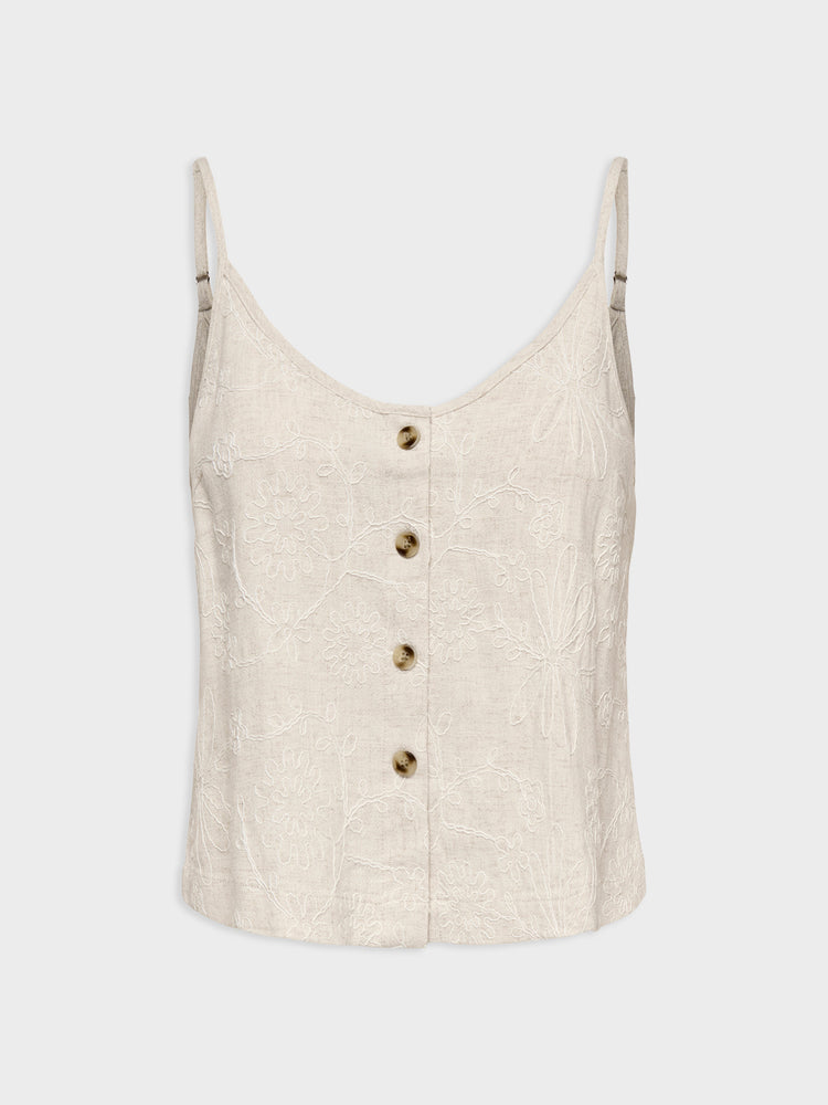 Γυναικείο top ONLSIESTA LINEN BL EMB SINGLET 15374121 | 15374121