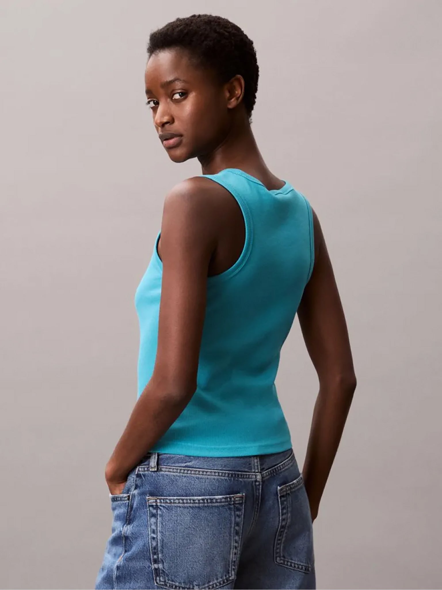 Γυναικεία μπλούζα ριπ A - WVN LBL 2X2 CTTN LV047C201GXEG | LV047C201GXEG