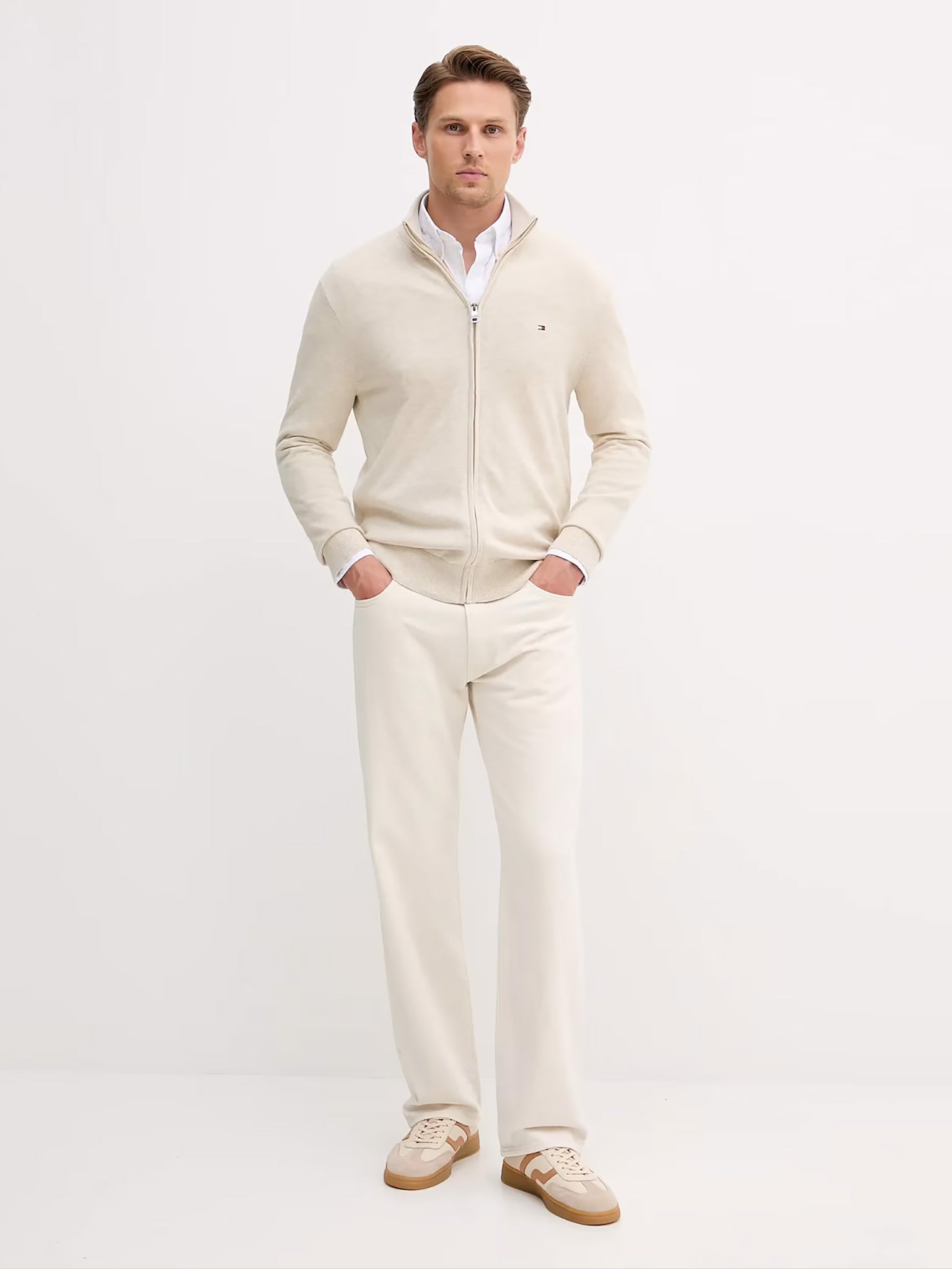 Ανδρικό πουκάμισο μικροσχέδιο FLEX POPLIN FAKE SOLID RF SHIRT MW0MW394370K4 | MW0MW394370K4