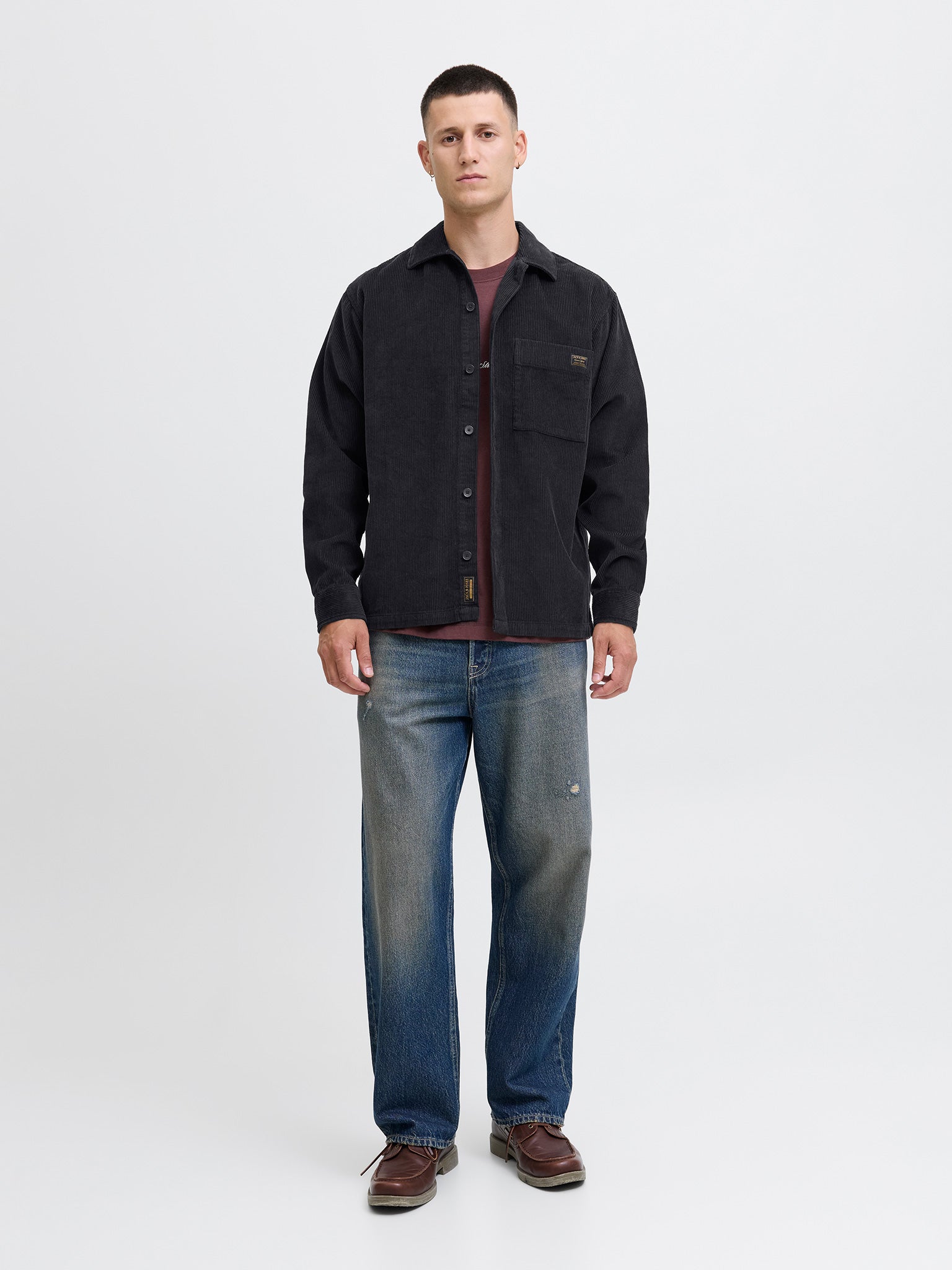 Ανδρικό πουκάμισο overshirt JJCORDUROY OVERSHIRT L/S 12278992 | 12278992