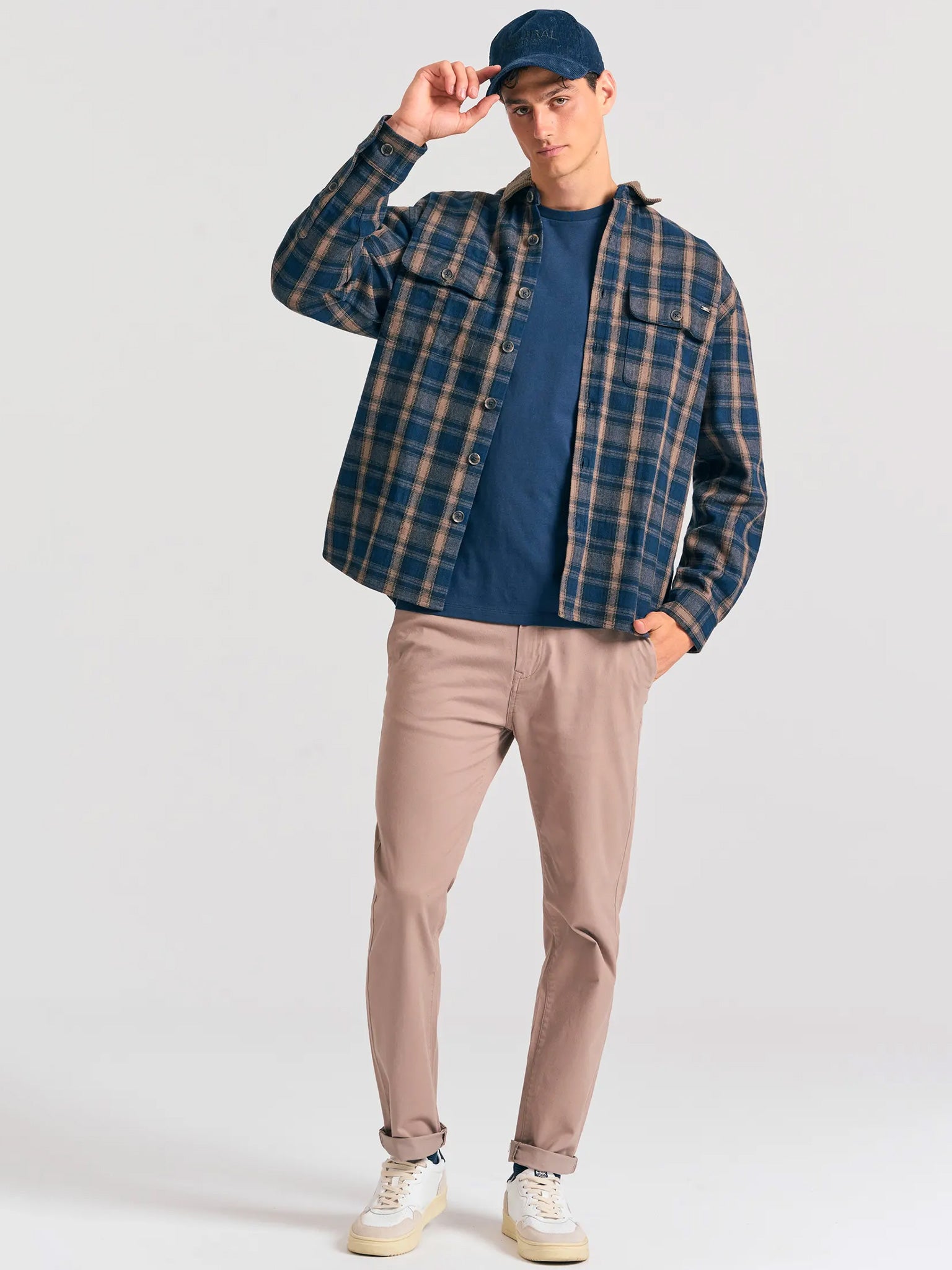 Ανδρικό πουκάμισο καρό Overshirt FBM012-051-05 | FBM012-051-05
