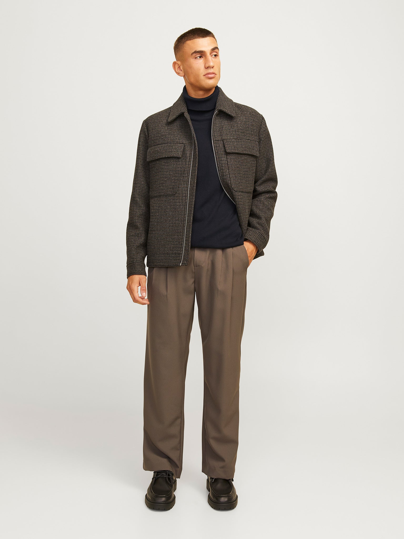 Ανδρική μπλούζα ζιβάγκο JJEBASIC KNIT ROLL NECK NOOS 12258051 | 12258051