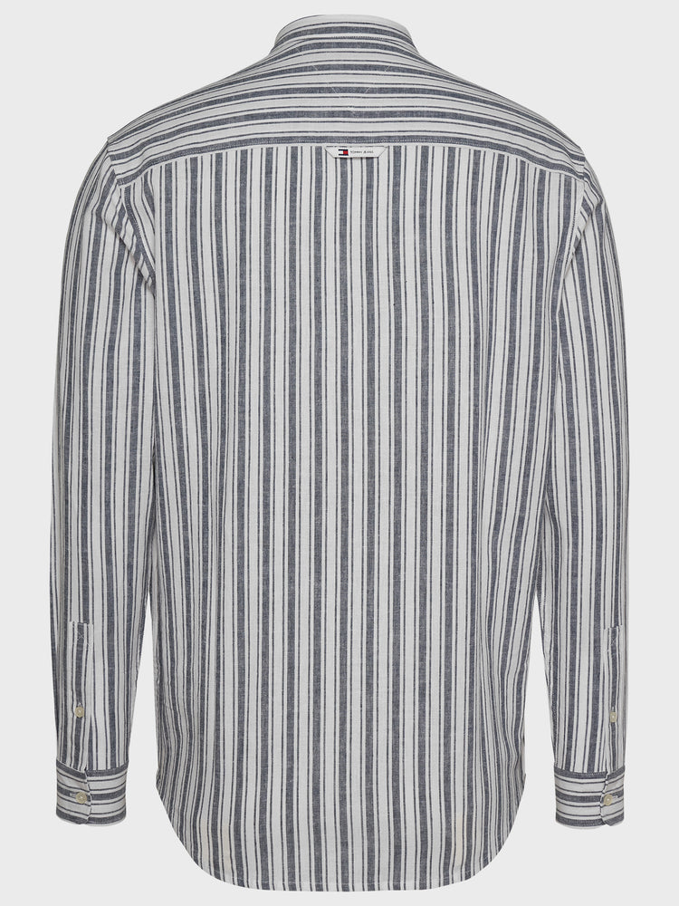 Ανδρικό πουκάμισο TJM MAO STRIPE LINEN BLEND SHIRT DM0DM18960C1G | DM0DM18960C1G