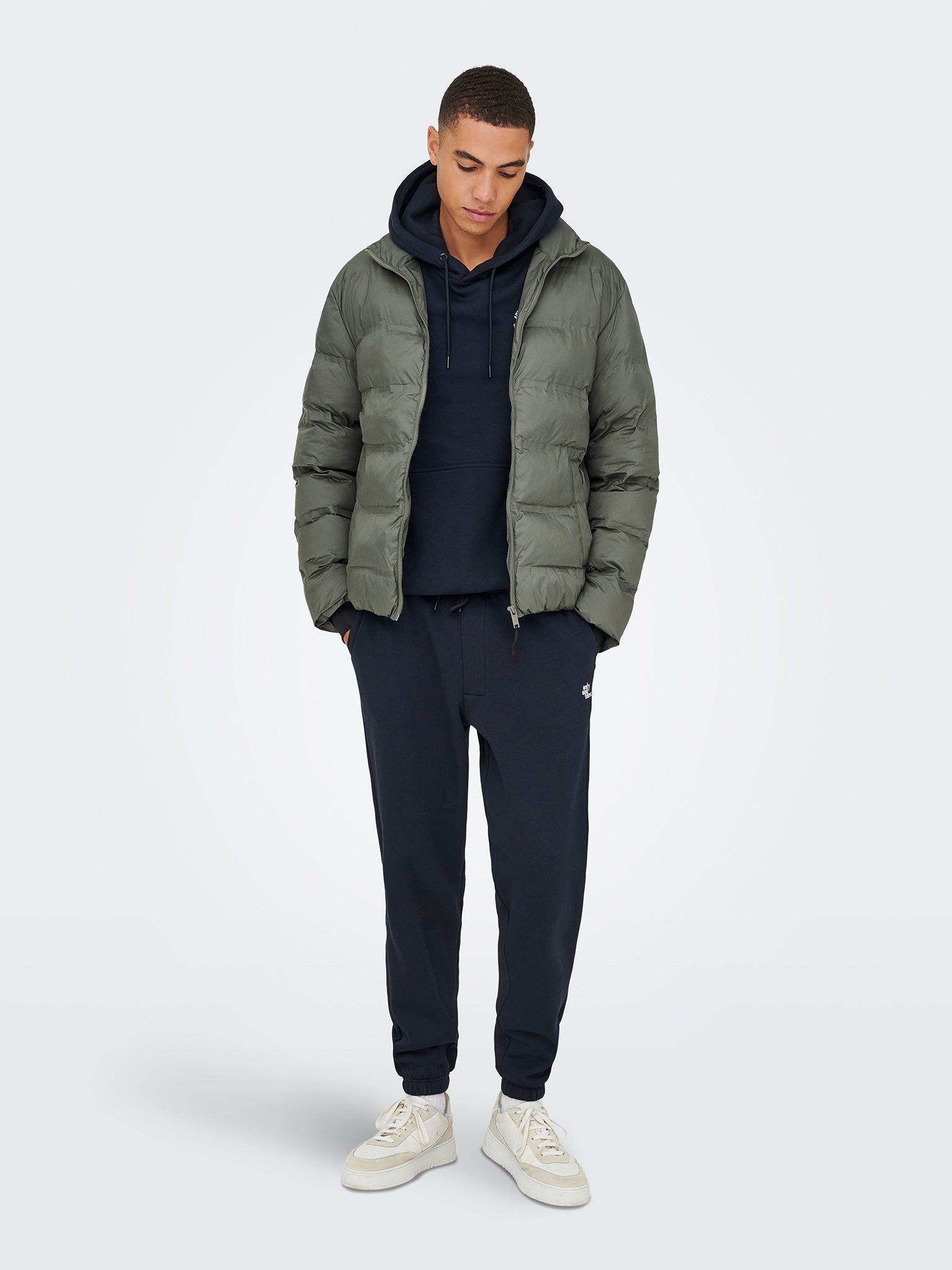 Ανδρικό μπουφάν puffer castor gray ONSUNION SEAMLESS LIFE PUFFER JACKET 22034834 | 22034834