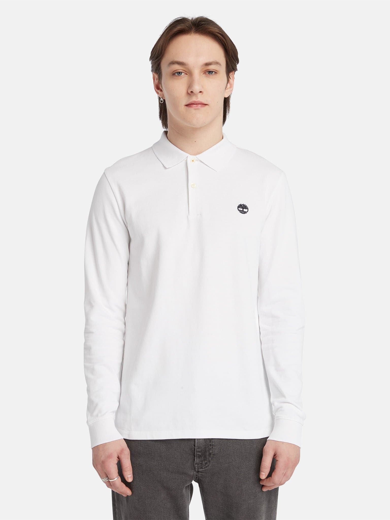 Ανδρικό polo LS Pique Polo Slim WHITE TB0A5UDW100 | TB0A5UDW100