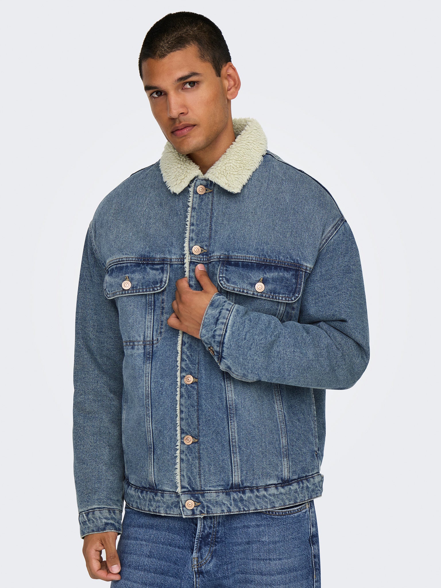 Ανδρικό τζάκετ τζιν ONSWILSON SHERPA DBTINT 0970 DNM JACKET 22030970 | 22030970