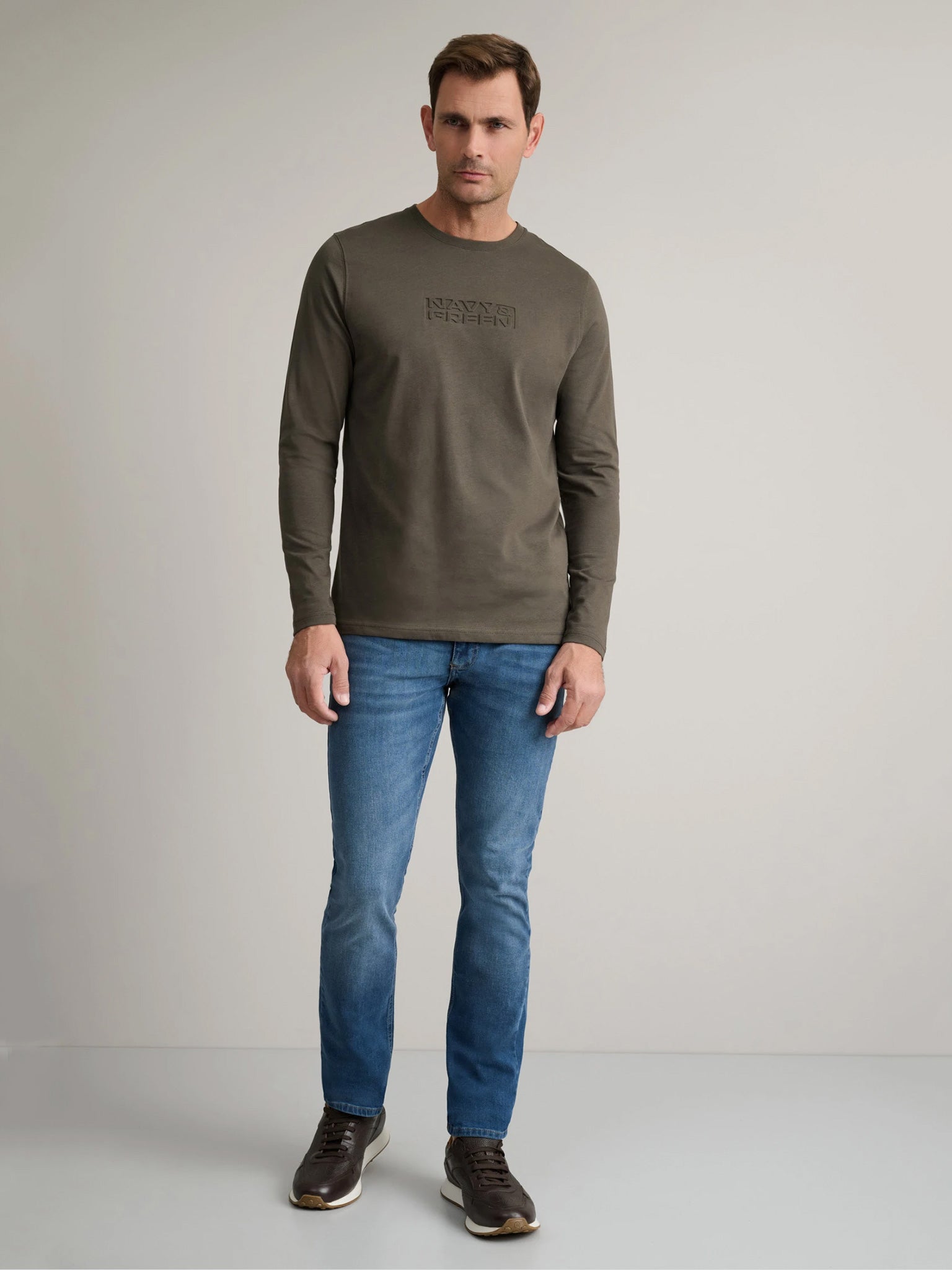 Ανδρική μπλούζα khaki 24TU.329/2P.1 | 24TU.329/2P.1