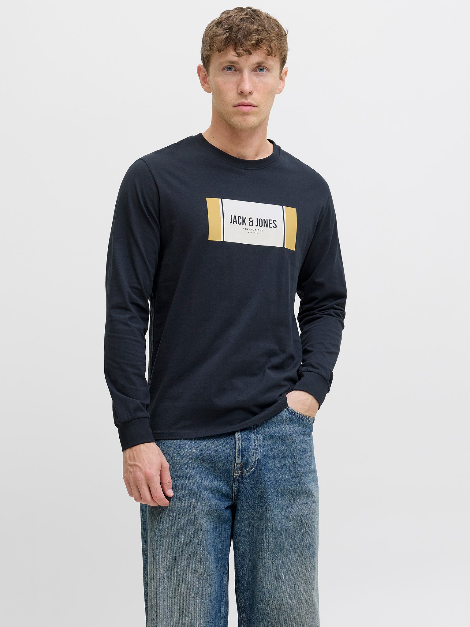Ανδρική μπλούζα JJHAYATO TEE LS CREW NECK BTS 12282290 | 12282290