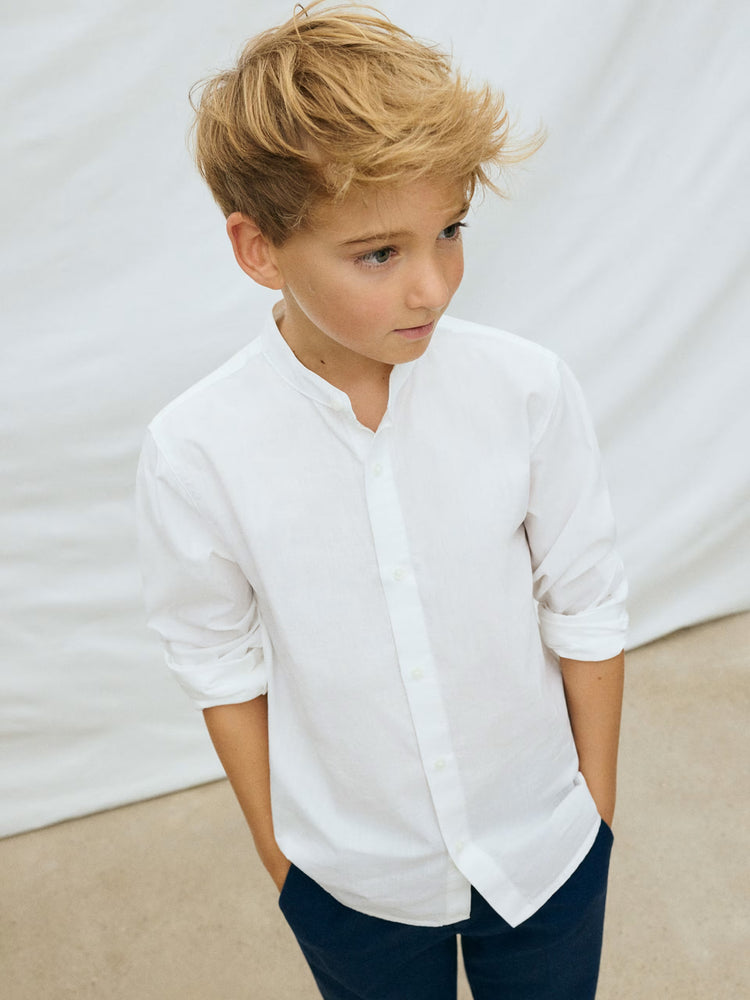 Εφηβικό πουκάμισο γιακάς mao | 26-06176-010