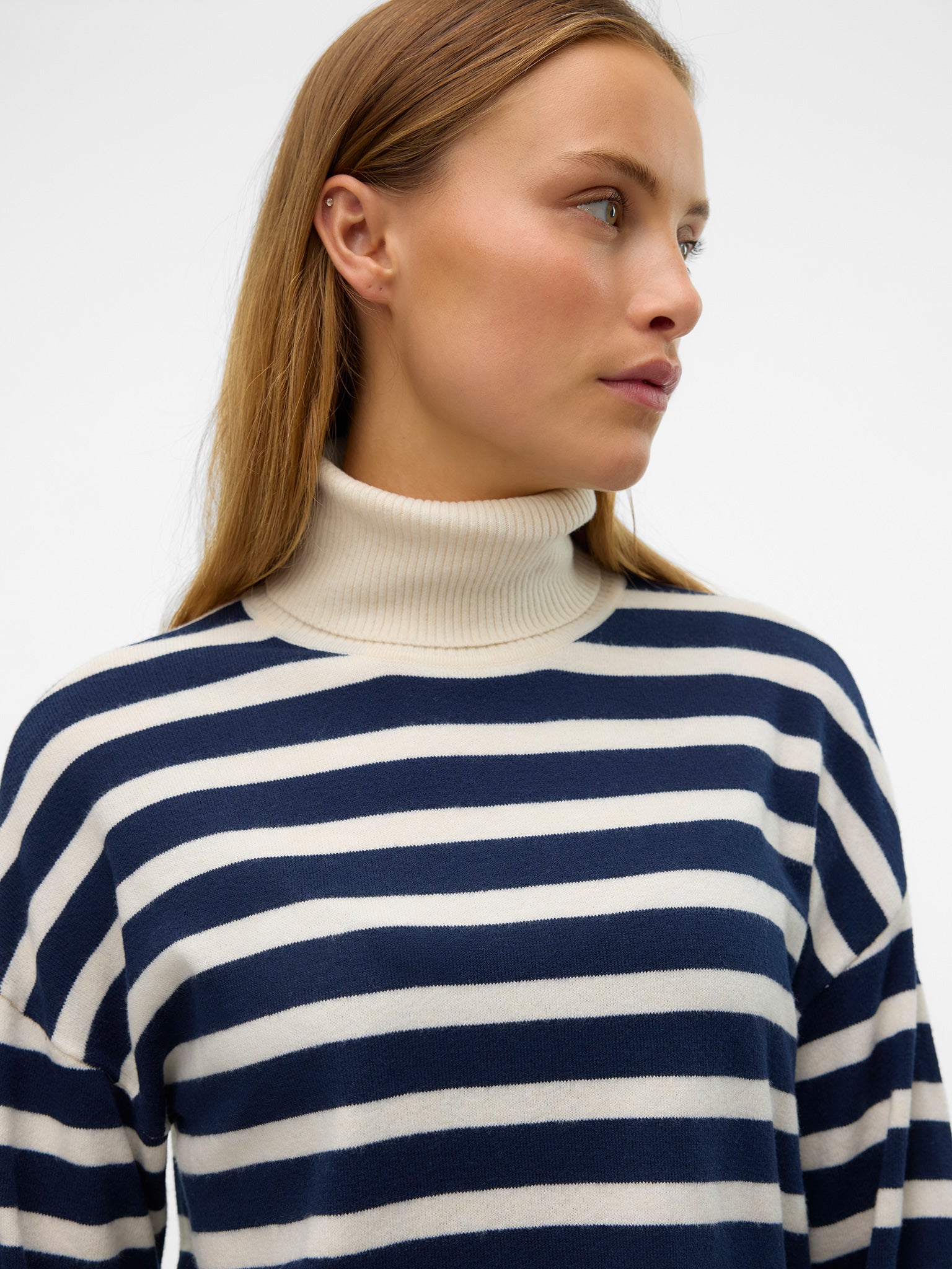 Γυναικεία μπλούζα ριγέ VMFANTASTIC LS ROLLNECK PULLOVER GA BOO 10320629 | 10320629