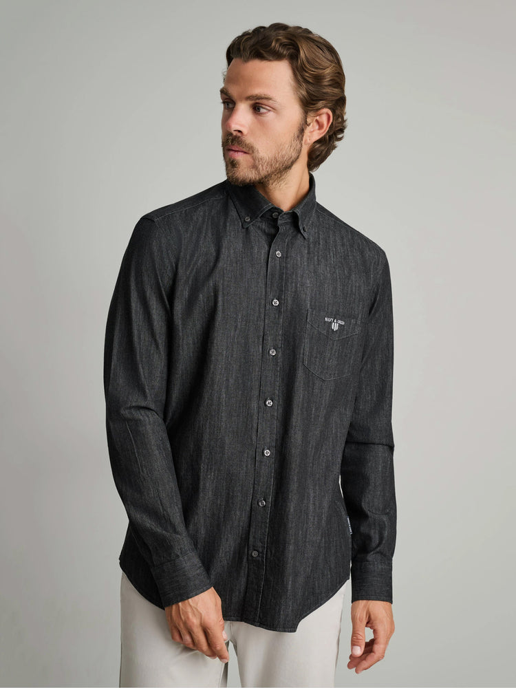 Ανδρικό πουκάμισο τζιν denim black 24NG.SD195/1B | 24NG.SD195/1B
