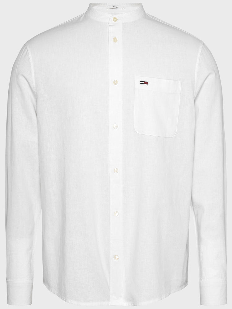 Ανδρικό πουκάμισο λινό TJM REG MAO LINEN BLEND SHIRT DM0DM18964YBR | DM0DM18964YBR