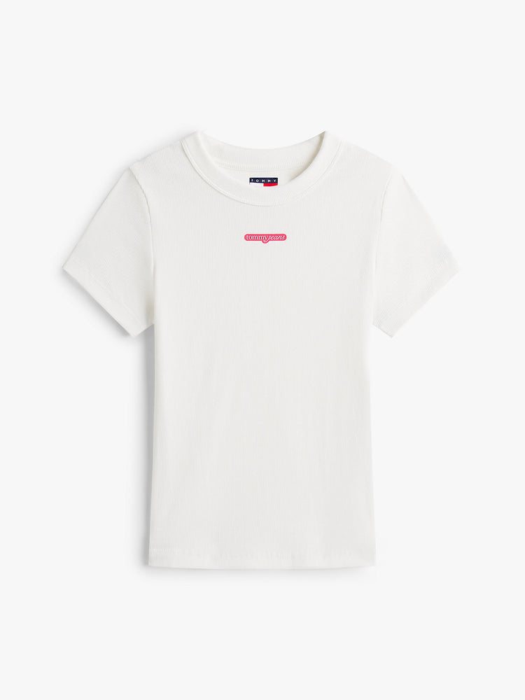Γυναικείο t-shirt ριπ TJW SLIM SCRIPT LABEL SS TEE EXT DW0DW21402YBL | DW0DW21402YBL