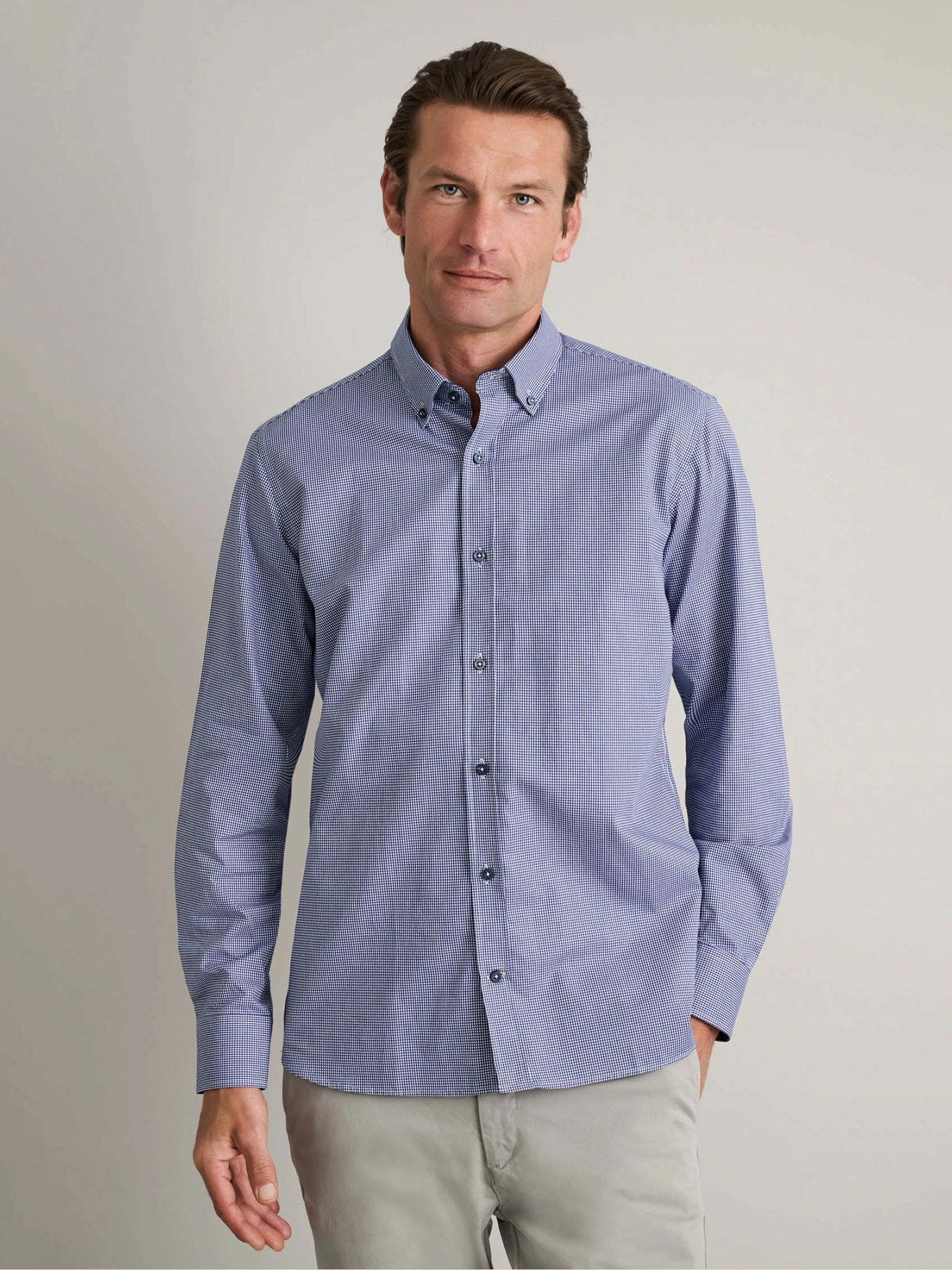 Ανδρικό πουκάμισο dk blue/white  24NG.BX128/1B.4/C | 24NG.BX128/1B.4/C