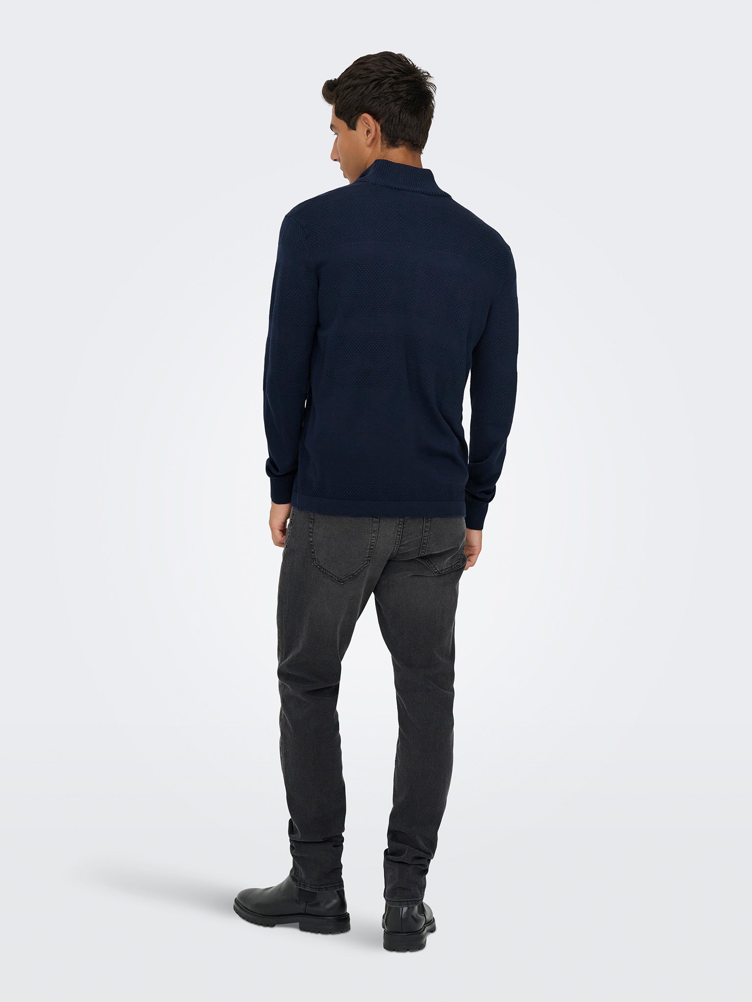 Ανδρική ζακέτα πλεκτή ONSMALIK REG 12 PIN ZIP CARD KNIT NOOS 22033304 | 22033304