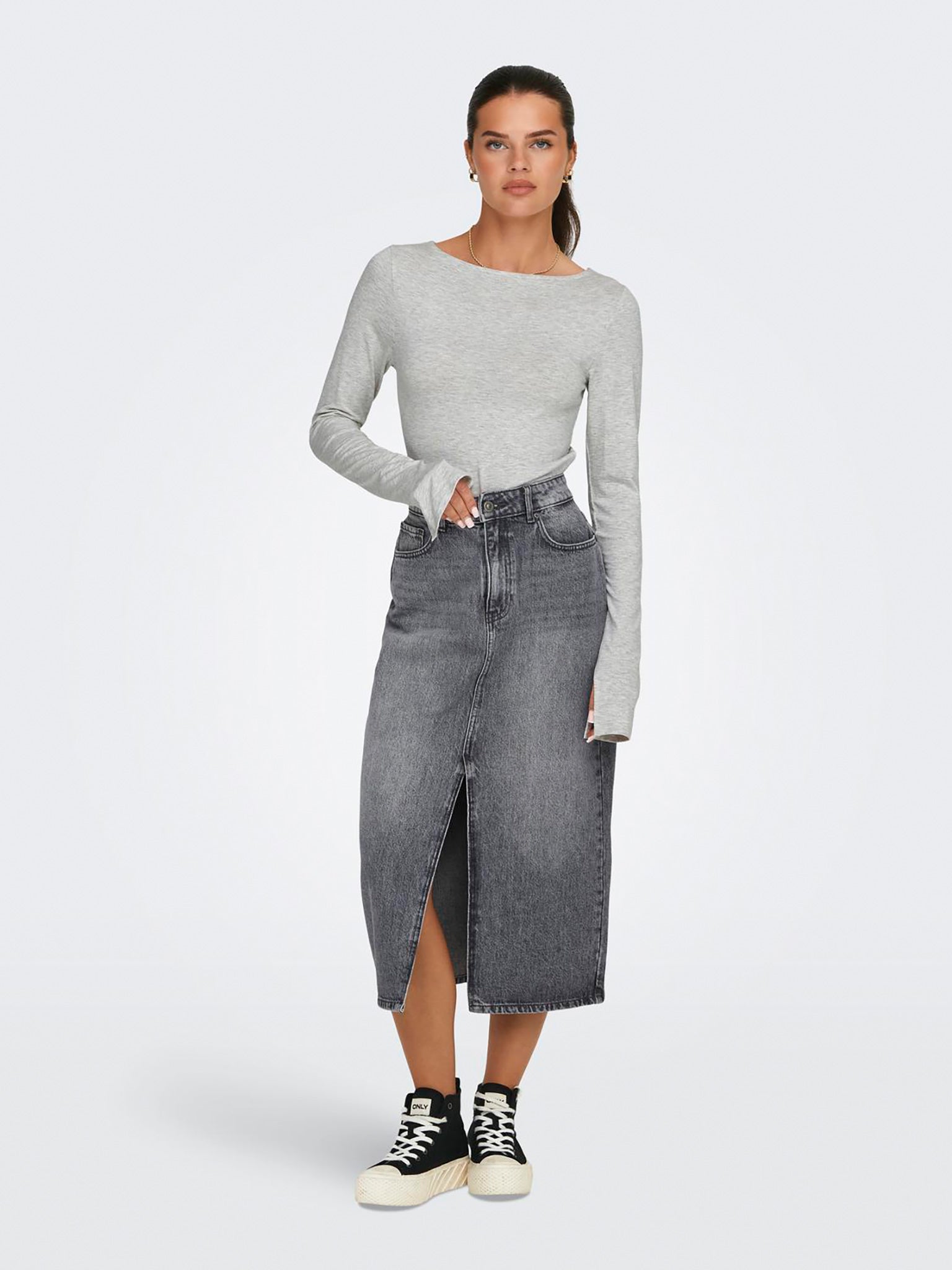 Γυναικεία μπλούζα μακό ONLFELINA L/S BOATNECK SLIT TOP CS JRS 15336321 | 15336321