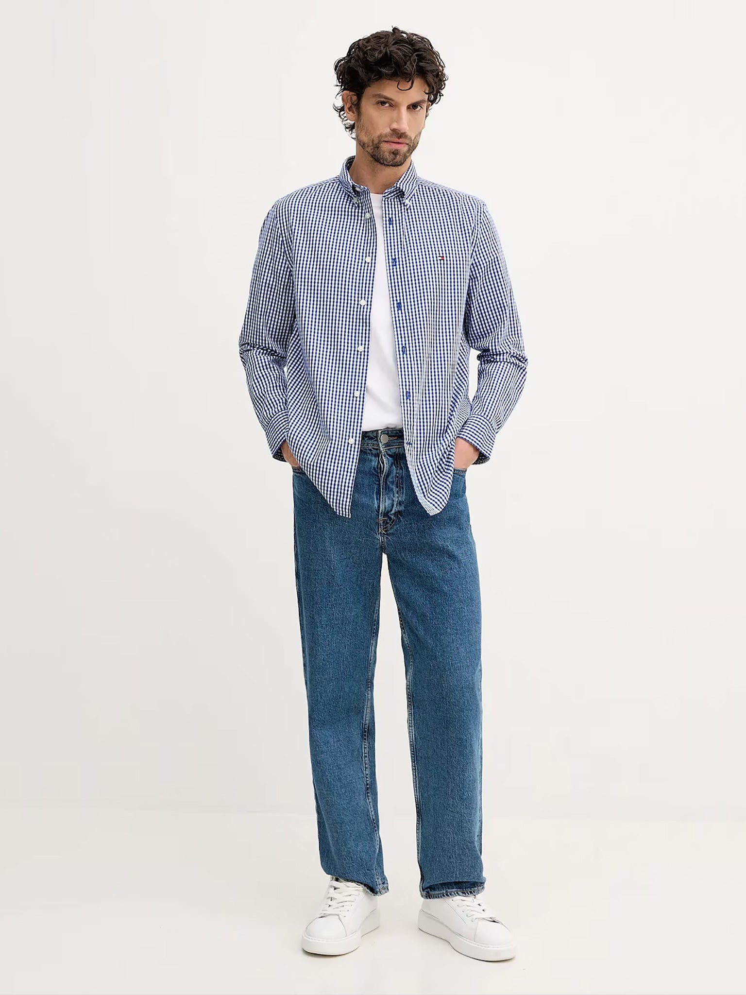 Ανδρικό πουκάμισο καρό FLEX POPLIN BIG GINGHAM RF SHIRT MW0MW417130MS | MW0MW417130MS