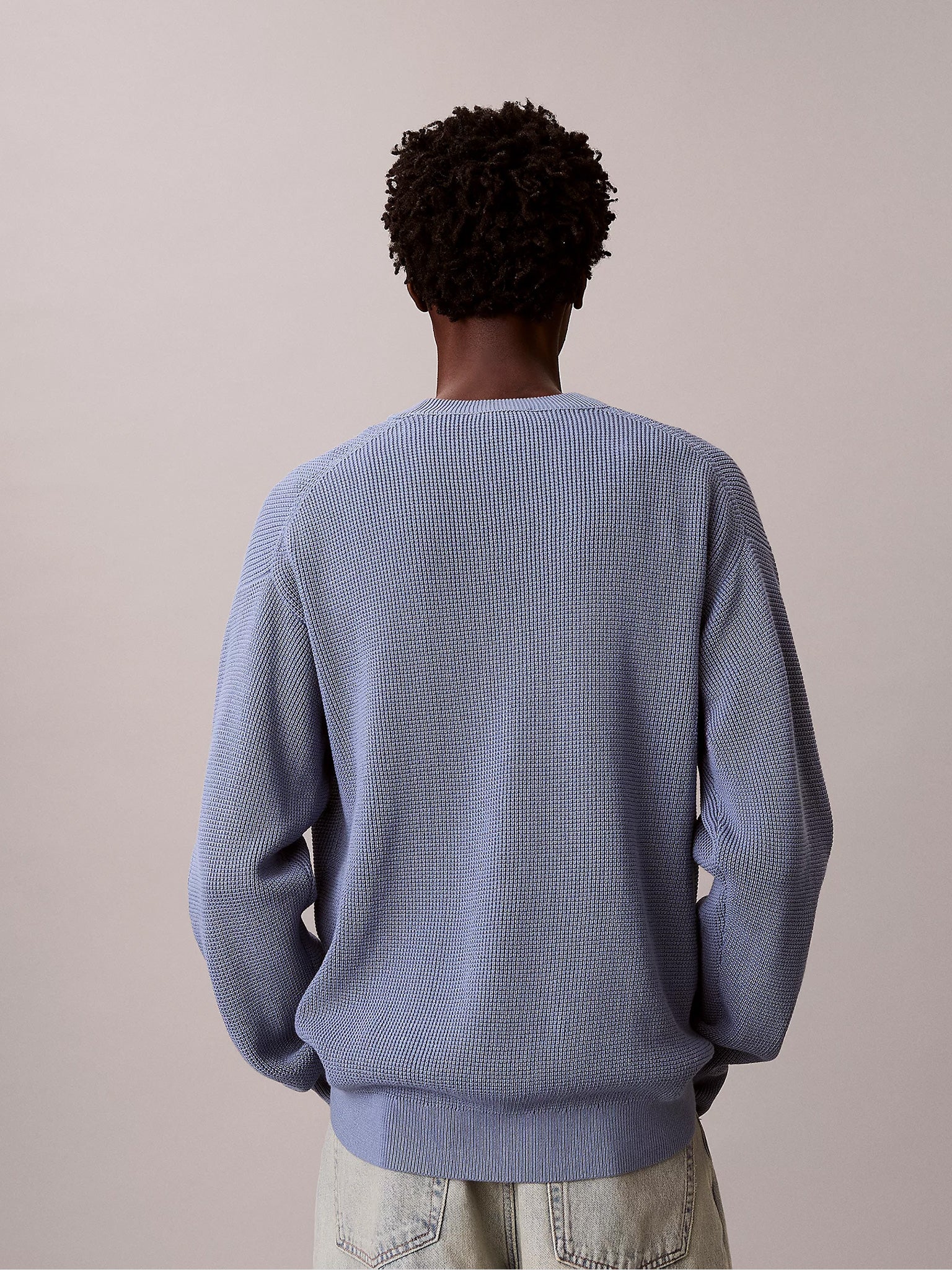 Ανδρική μπλούζα πλεκτή LS EZ COTTON WAFFLE CRWNK SWTR LV04RD313GC4I | LV04RD313GC4I