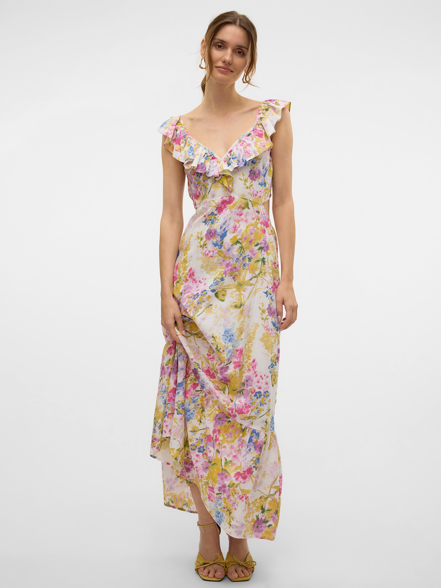 Γυναικείο φόρεμα φλοράλ VMDICTHE S/L ANKLE DETAIL DRESS WVN 10323628 | 10323628