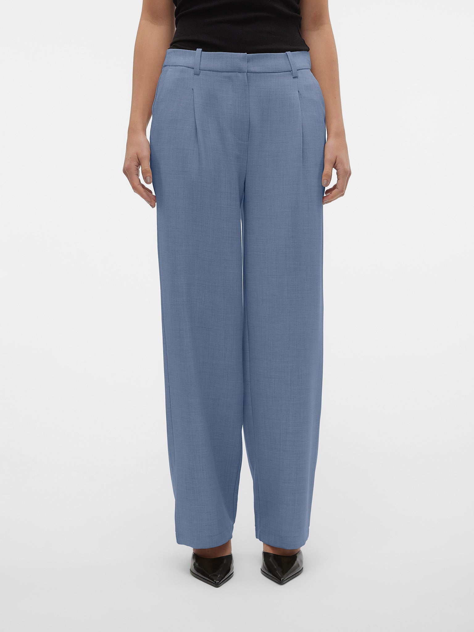 Γυναικείο παντελόνι λοξότσεπο VMCASSIDY MW WIDE PANT NOOS 10334507 | 10334507