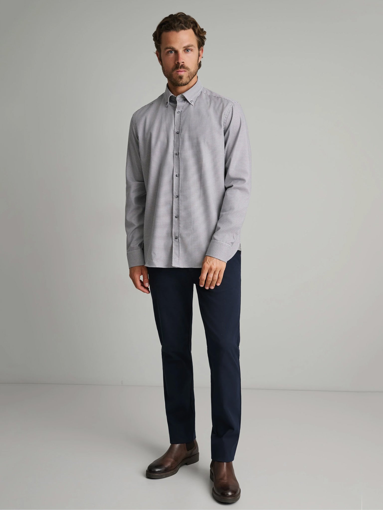 Ανδρικό πουκάμισο raven/white 24NG.CA262/1B | 24NG.CA262/1B