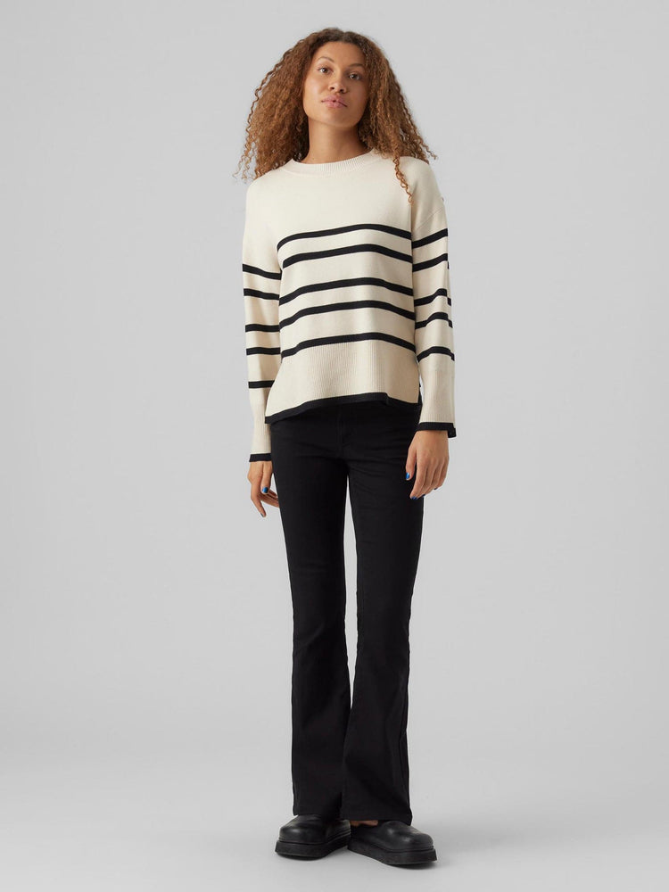 Γυναικεία μπλούζα πλεκτή VMSABA LS O-NECK STRIPE PULLOVER GA NOOS 10278319 | 10278319