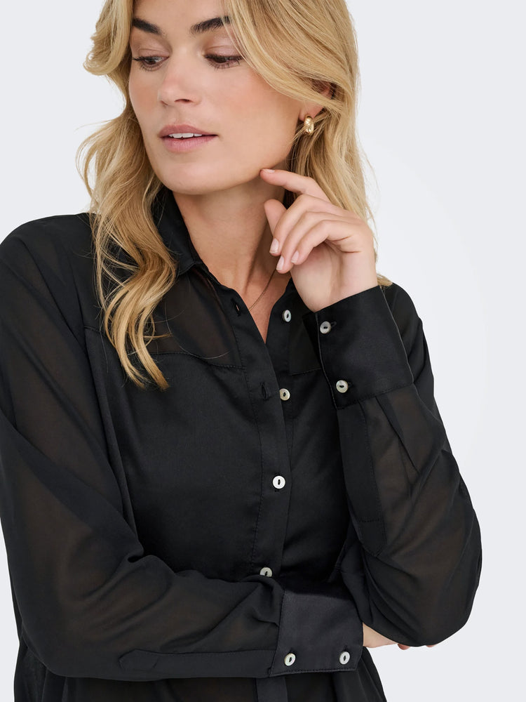 Γυναικείο πουκάμισο ημιδιάφανο ONLSTAR LIFE L/S BREEANA MIX SHIRT SOLID 15360299 | 15360299