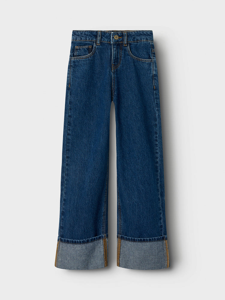 Εφηβικό παντελόνι τζιν με ρεβέρ NKFROSE WIDE JEANS 1030-RM BTS 13248422 | 13248422