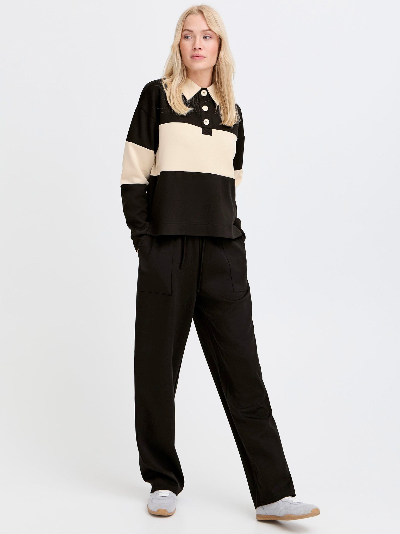 Γυναικεία μπλούζα polo BYPUSTI CONTRAST POLO PULLOVER 20818054 | 20818054